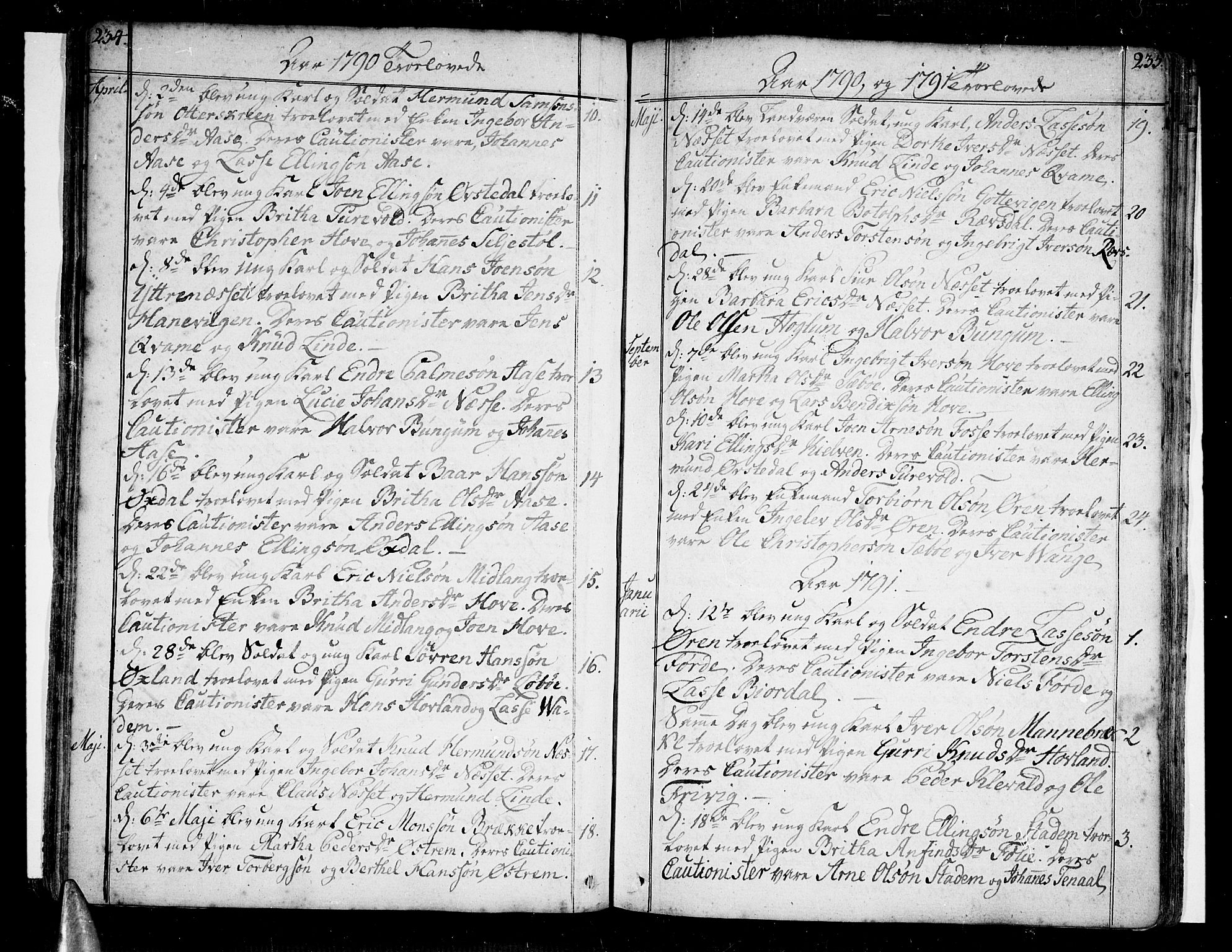 Vik sokneprestembete, SAB/A-81501: Parish register (official) no. A 5, 1787-1820, p. 234-235