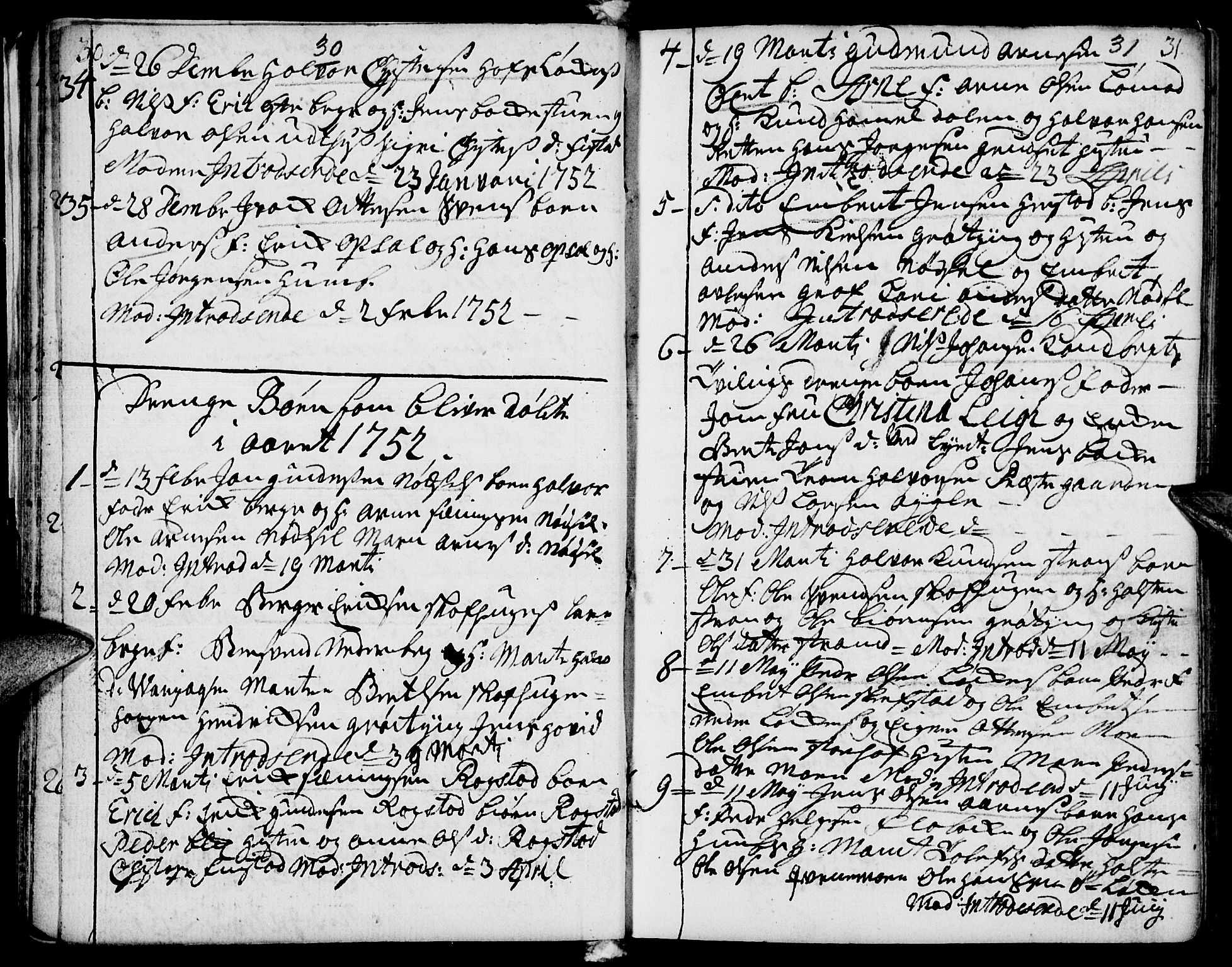 Elverum prestekontor, AV/SAH-PREST-044/H/Ha/Haa/L0002: Parish register (official) no. 2, 1751-1756, p. 30-31