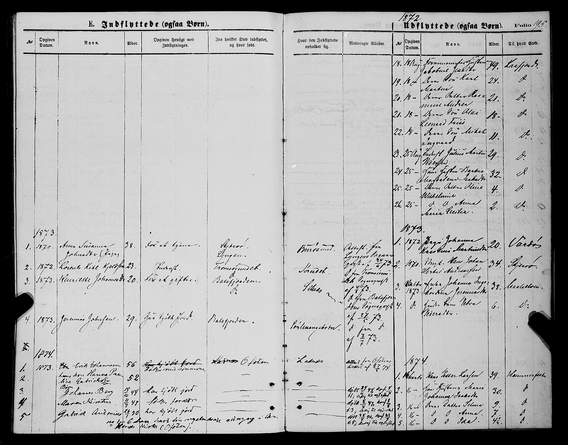 Karlsøy sokneprestembete, SATØ/S-1299/H/Ha/Haa/L0005kirke: Parish register (official) no. 5, 1872-1878, p. 195
