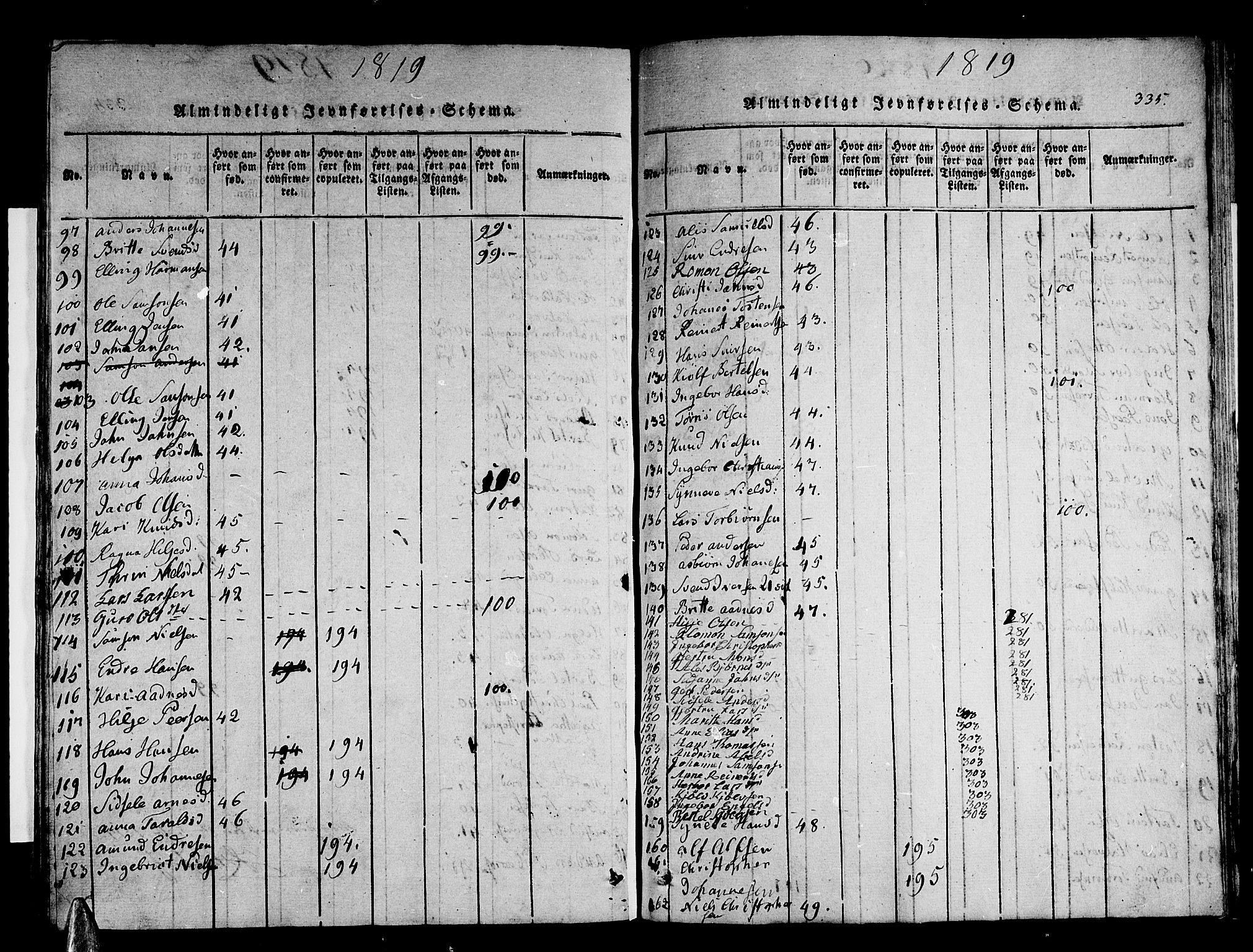 Stord sokneprestembete, AV/SAB-A-78201/H/Haa: Parish register (official) no. A 5, 1816-1825, p. 335