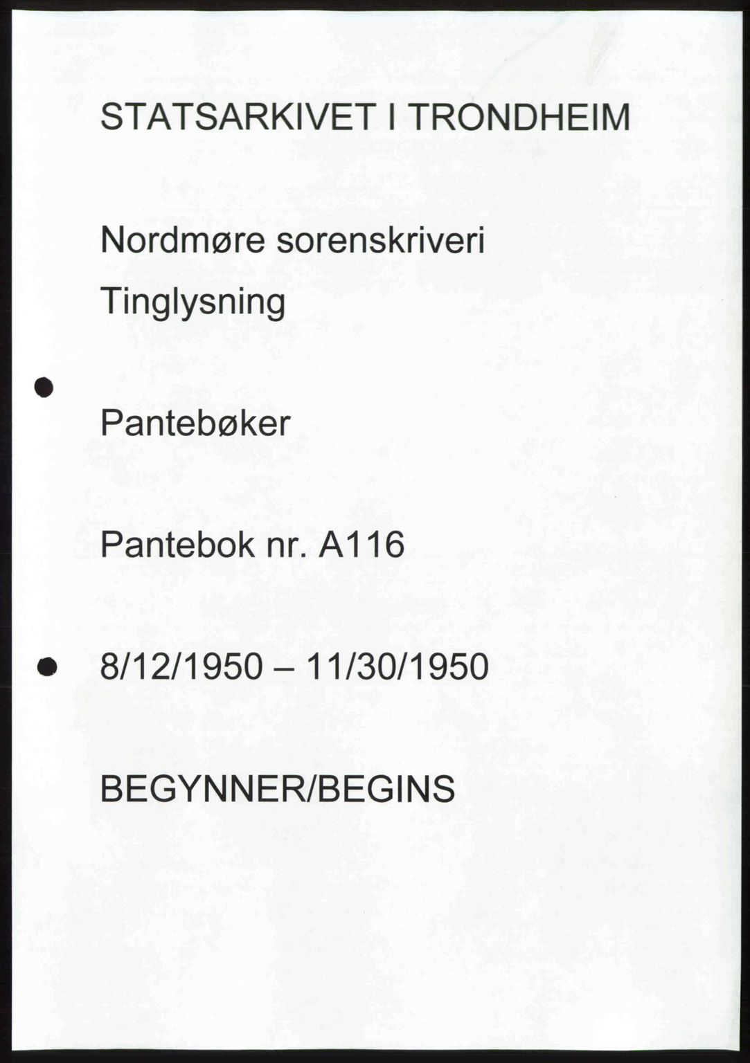 Nordmøre sorenskriveri, AV/SAT-A-4132/1/2/2Ca: Mortgage book no. A116, 1950-1950