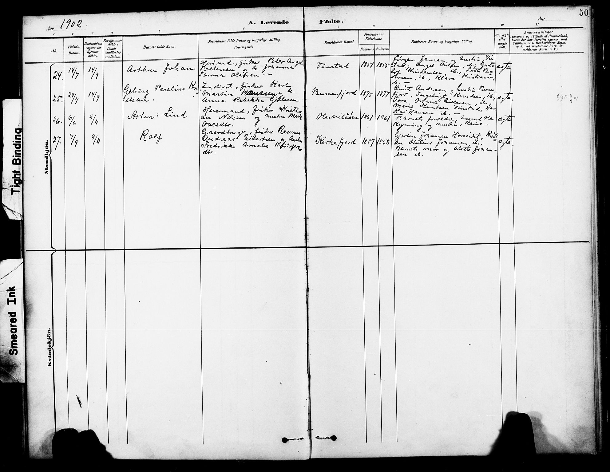 Ministerialprotokoller, klokkerbøker og fødselsregistre - Nordland, AV/SAT-A-1459/886/L1220: Parish register (official) no. 886A02, 1892-1903, p. 50