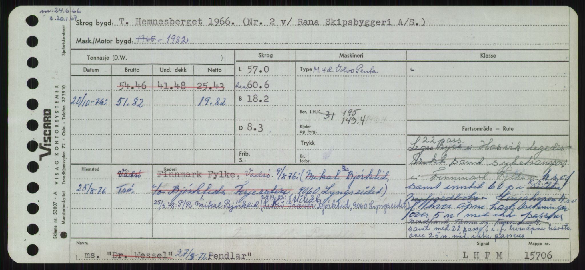 Sjøfartsdirektoratet med forløpere, Skipsmålingen, AV/RA-S-1627/H/Ha/L0004/0002: Fartøy, Mas-R / Fartøy, Odin-R, p. 261