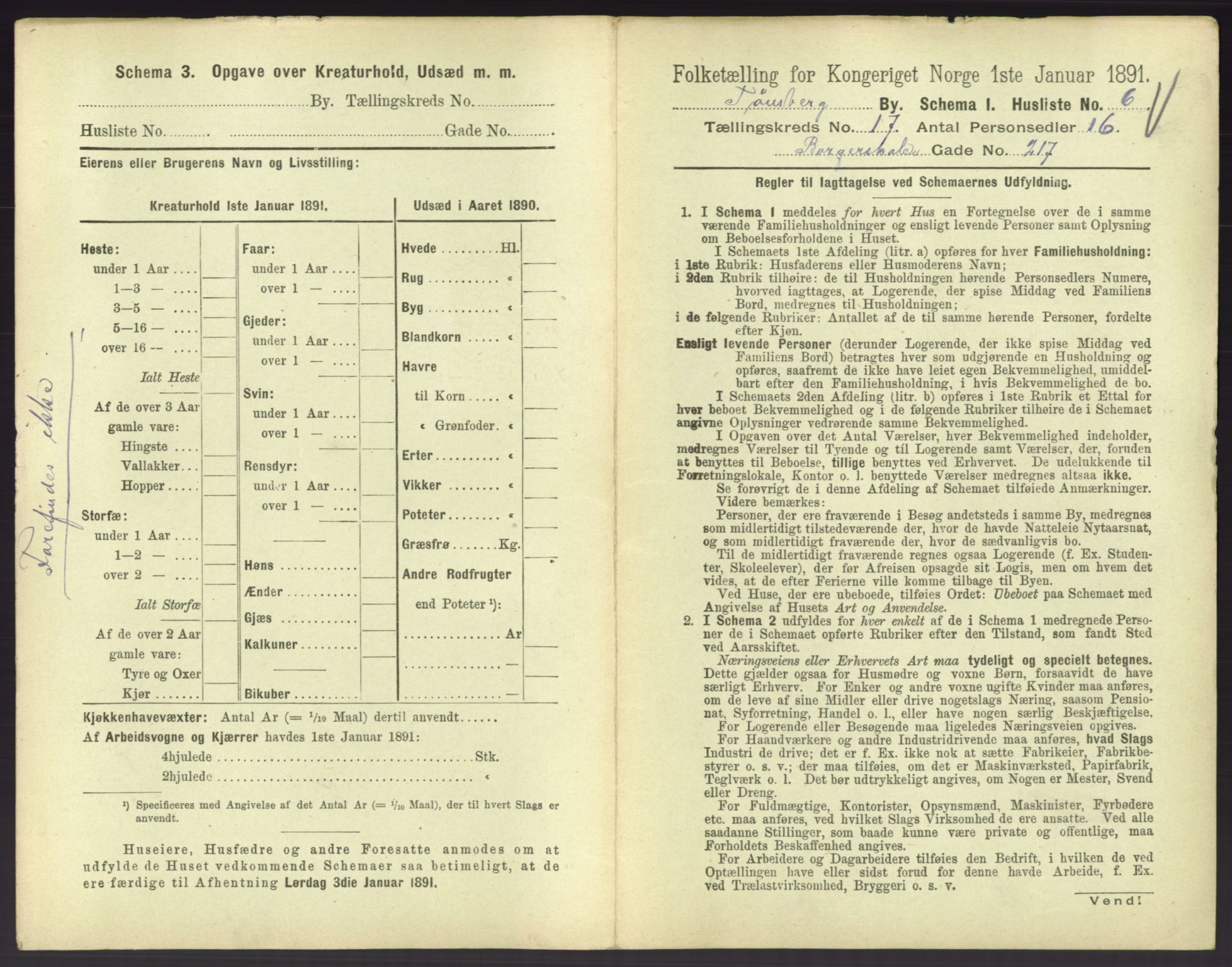 RA, 1891 census for 0705 Tønsberg, 1891, p. 608