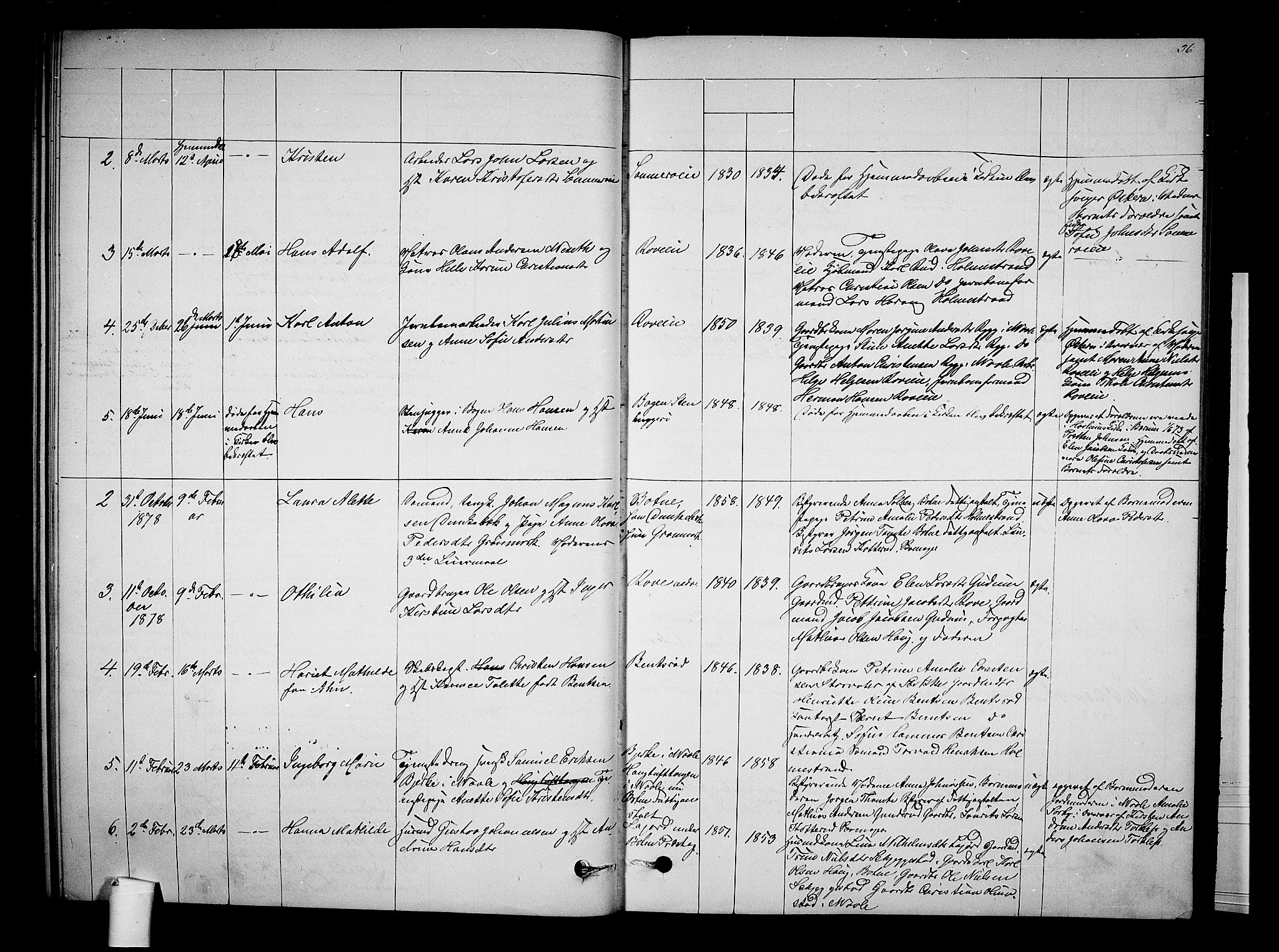 Botne kirkebøker, AV/SAKO-A-340/G/Ga/L0002: Parish register (copy) no. I 2, 1867-1880, p. 36