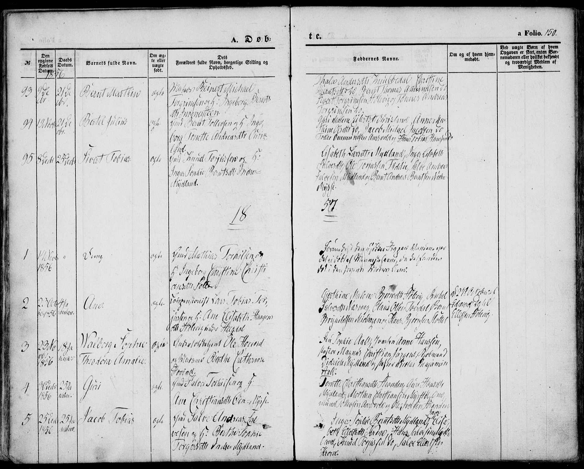 Sokndal sokneprestkontor, SAST/A-101808: Parish register (official) no. A 8.1, 1842-1857, p. 150