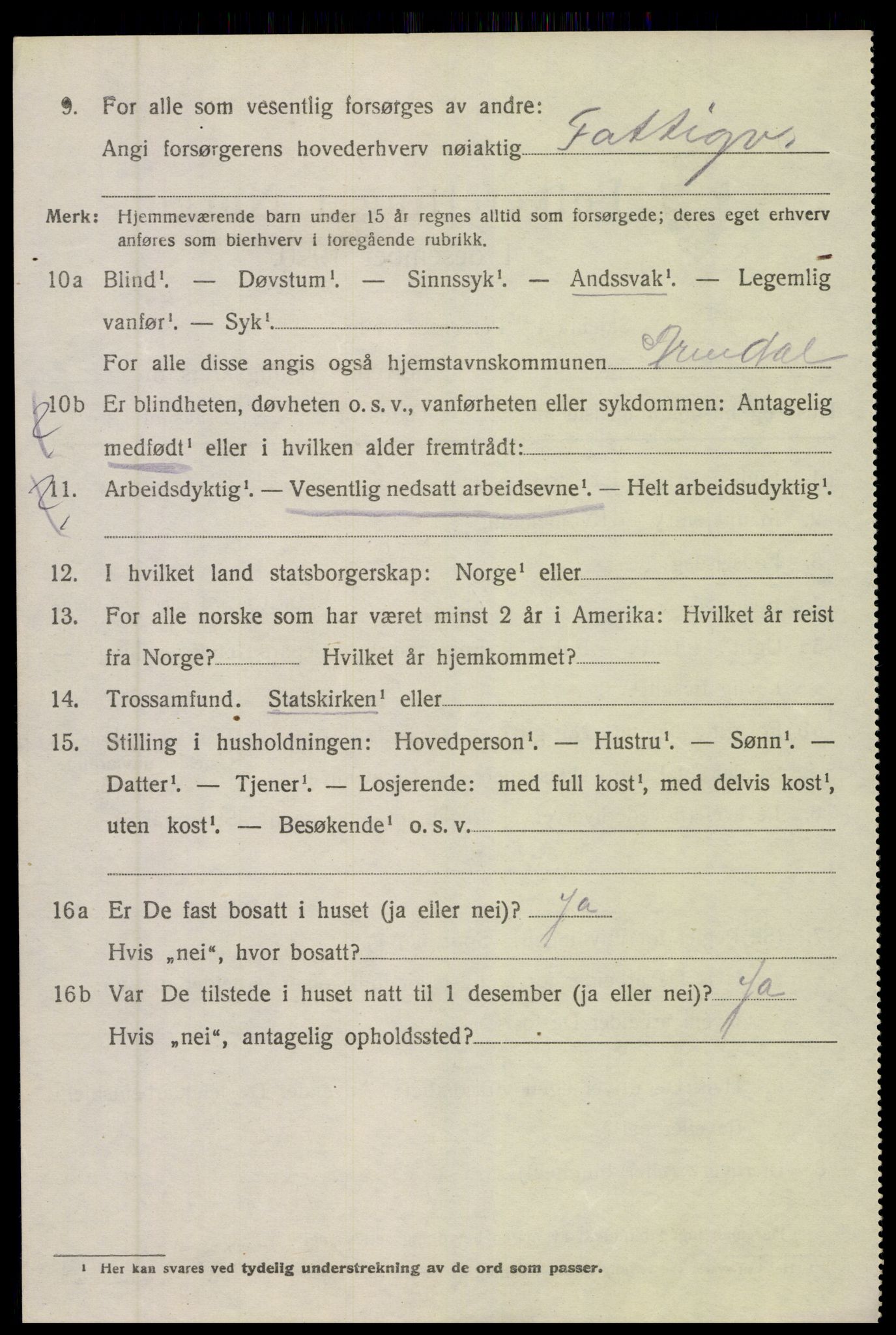 SAK, 1920 census for Øyestad, 1920, p. 10107