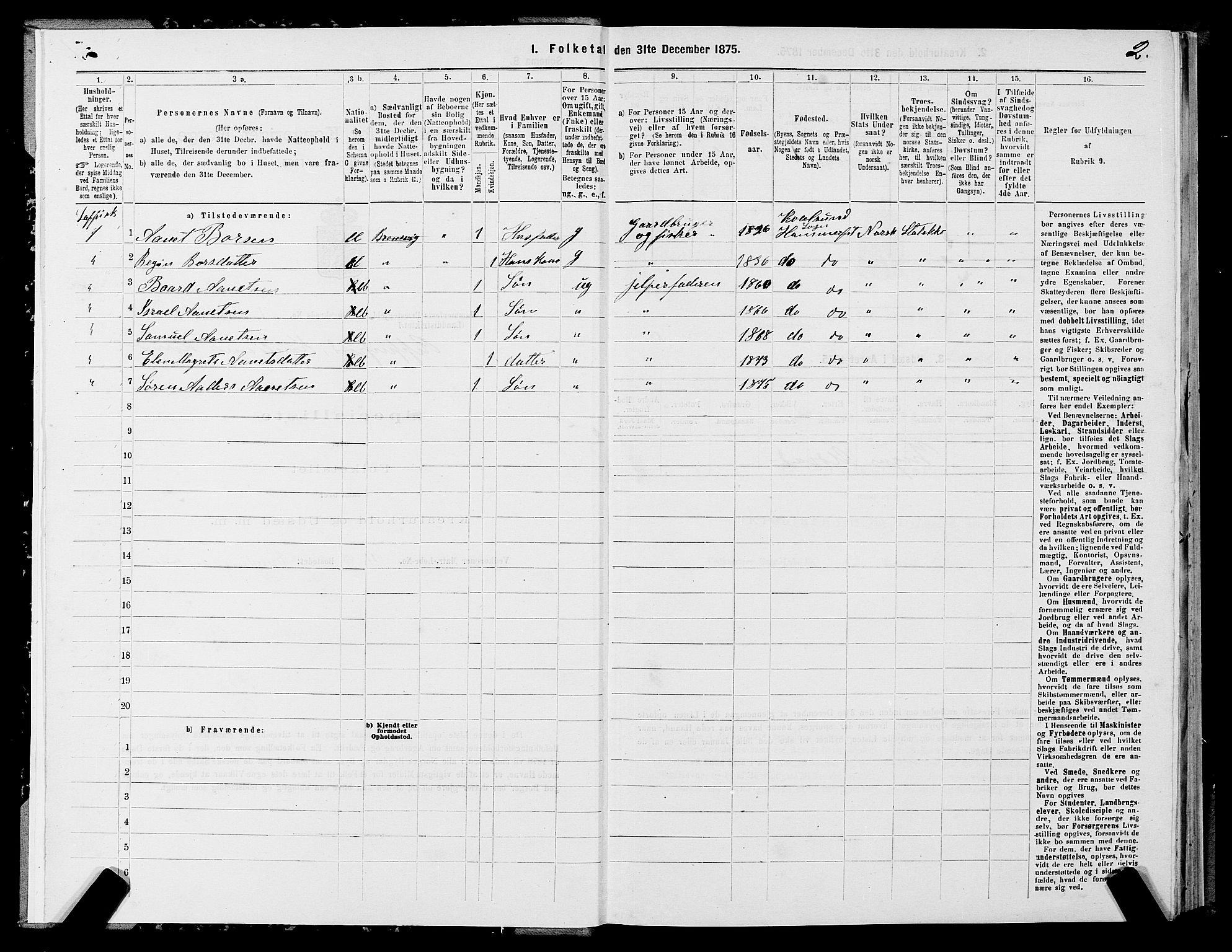 SATØ, 1875 census for 2016L Hammerfest/Hammerfest og Kvalsund, 1875, p. 2002