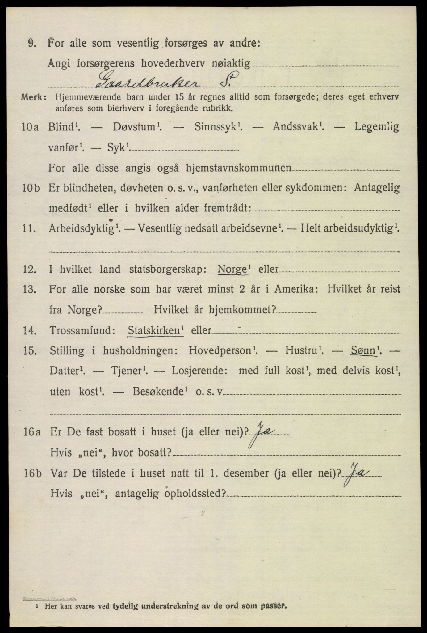 SAK, 1920 census for Iveland, 1920, p. 534