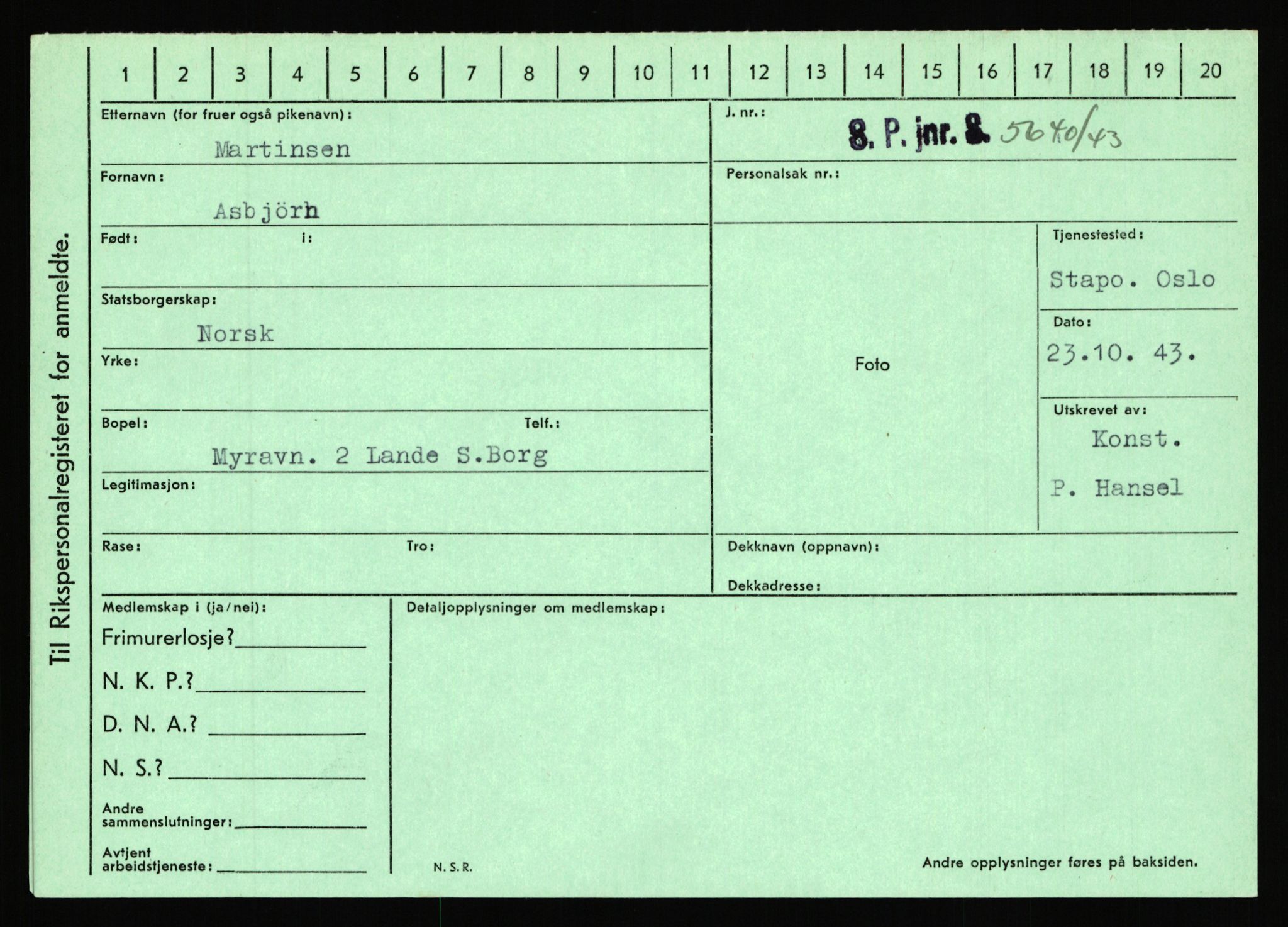 Statspolitiet - Hovedkontoret / Osloavdelingen, AV/RA-S-1329/C/Ca/L0010: Lind - Moksnes, 1943-1945, p. 2898