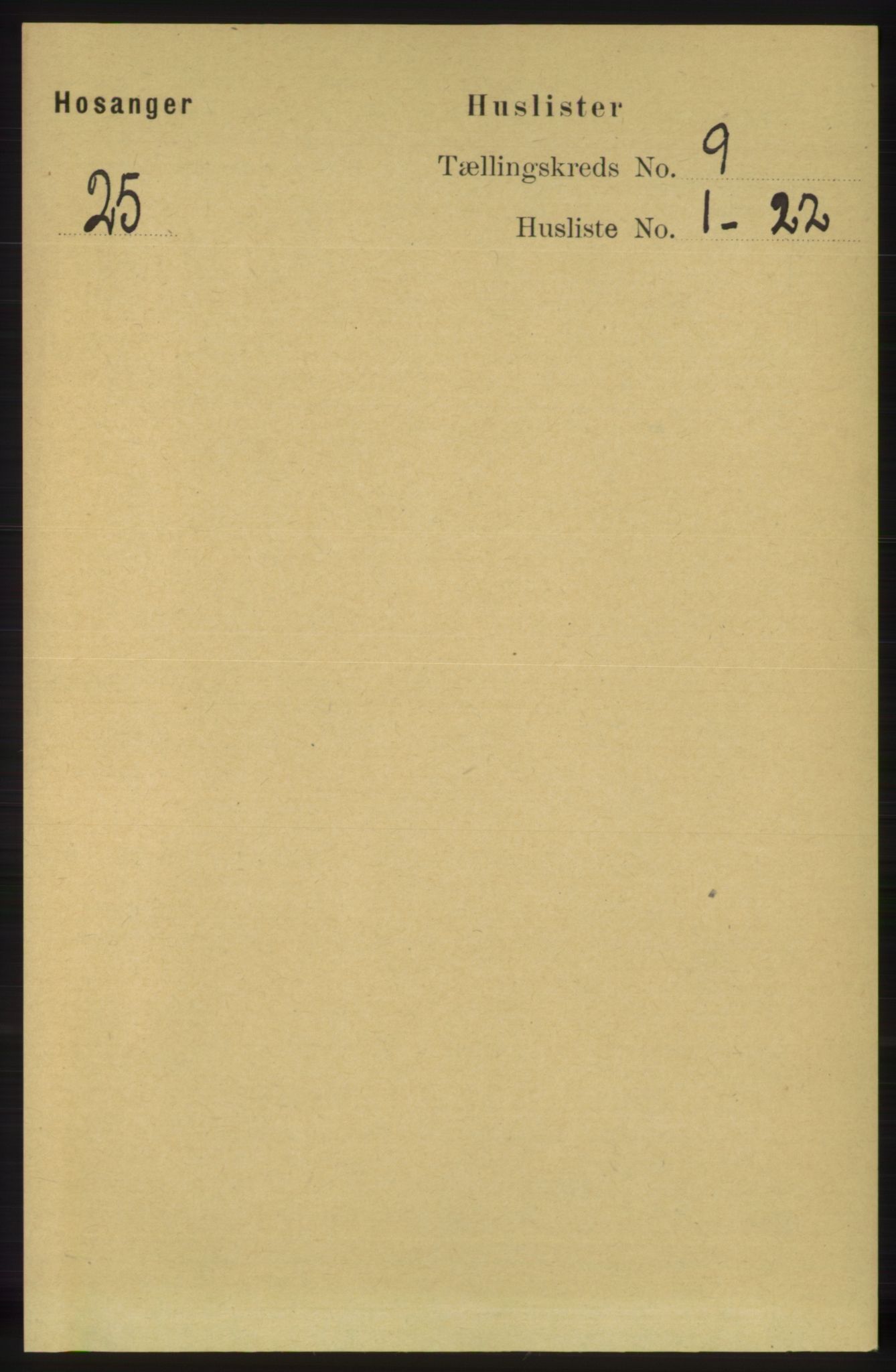 RA, 1891 census for 1253 Hosanger, 1891, p. 3269