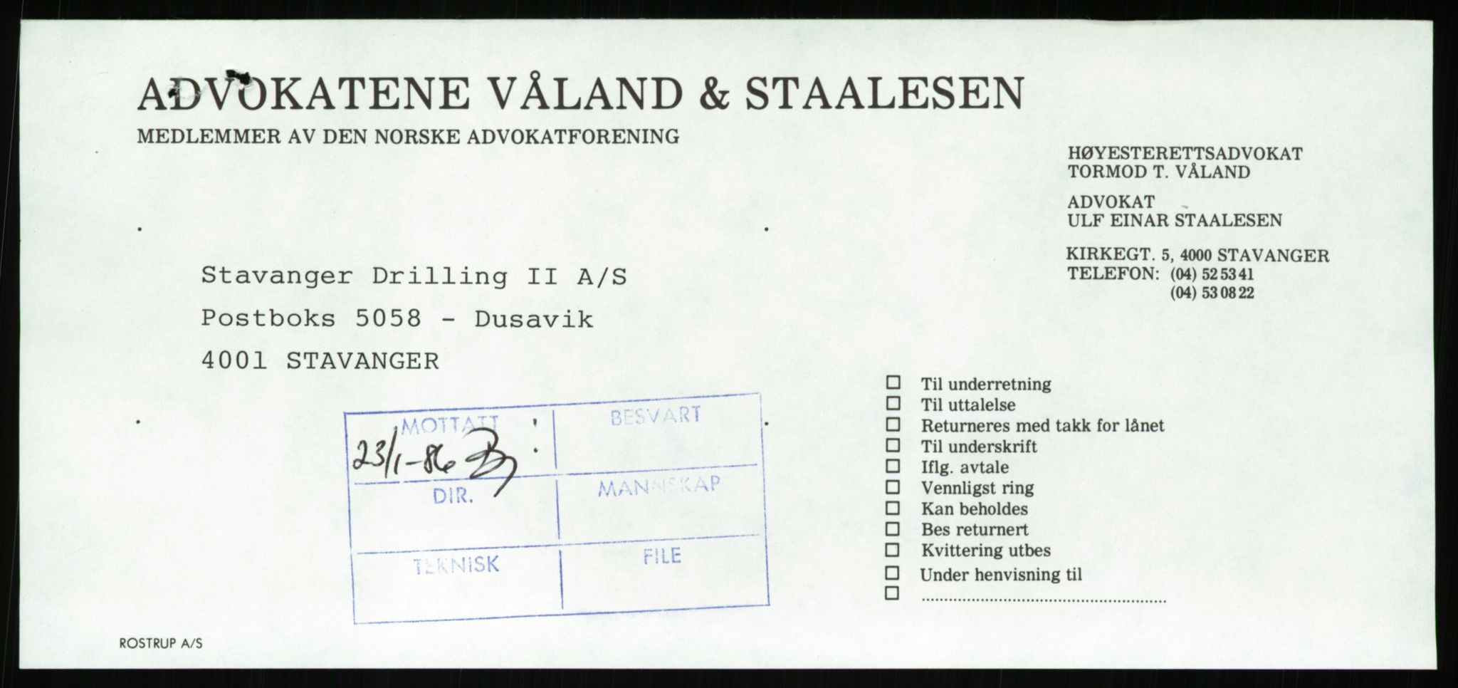 Pa 1503 - Stavanger Drilling AS, AV/SAST-A-101906/Da/L0001: Alexander L. Kielland - Begrensningssak Stavanger byrett, 1986, p. 59