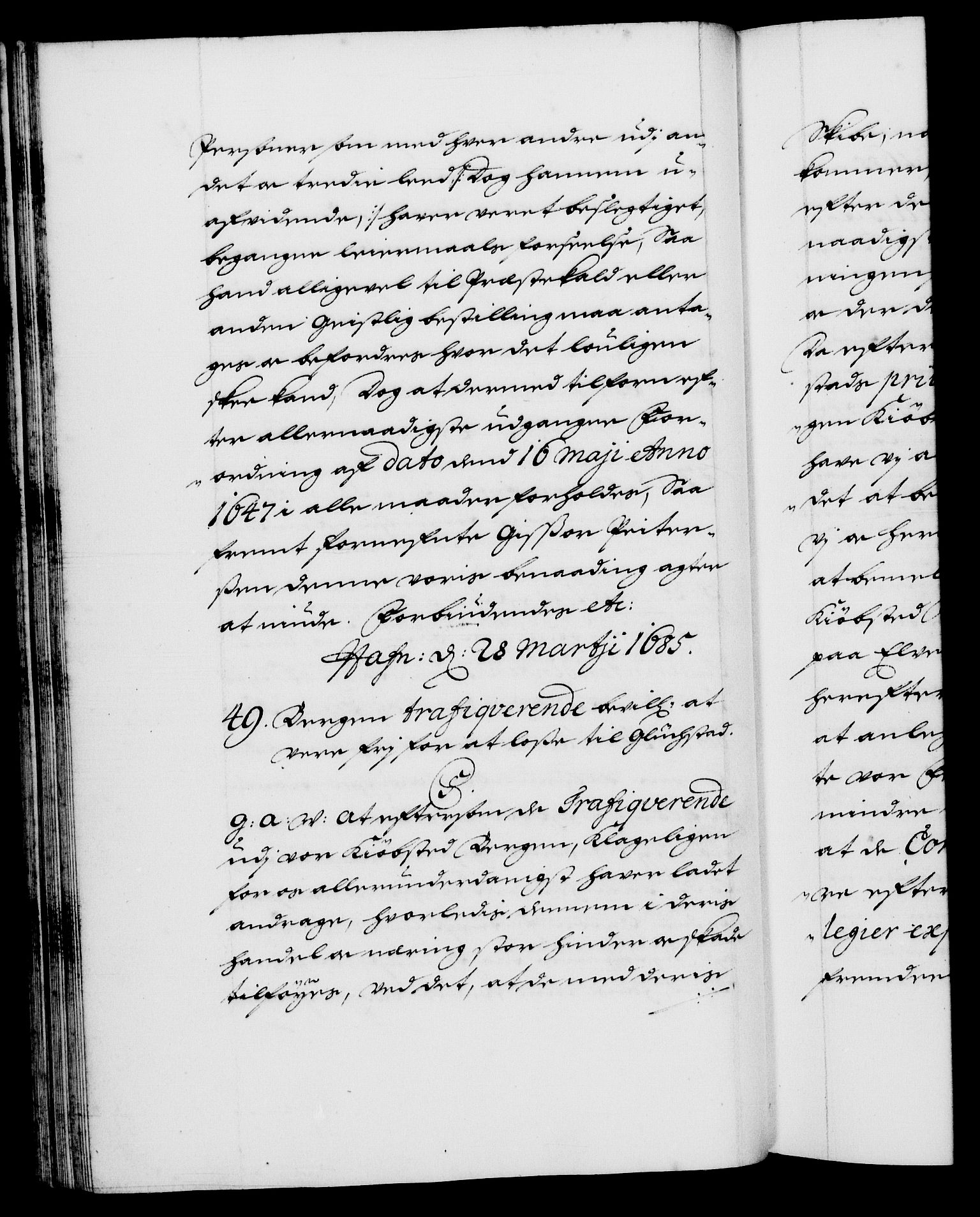 Danske Kanselli 1572-1799, AV/RA-EA-3023/F/Fc/Fca/Fcaa/L0014: Norske registre (mikrofilm), 1685-1687, p. 54b