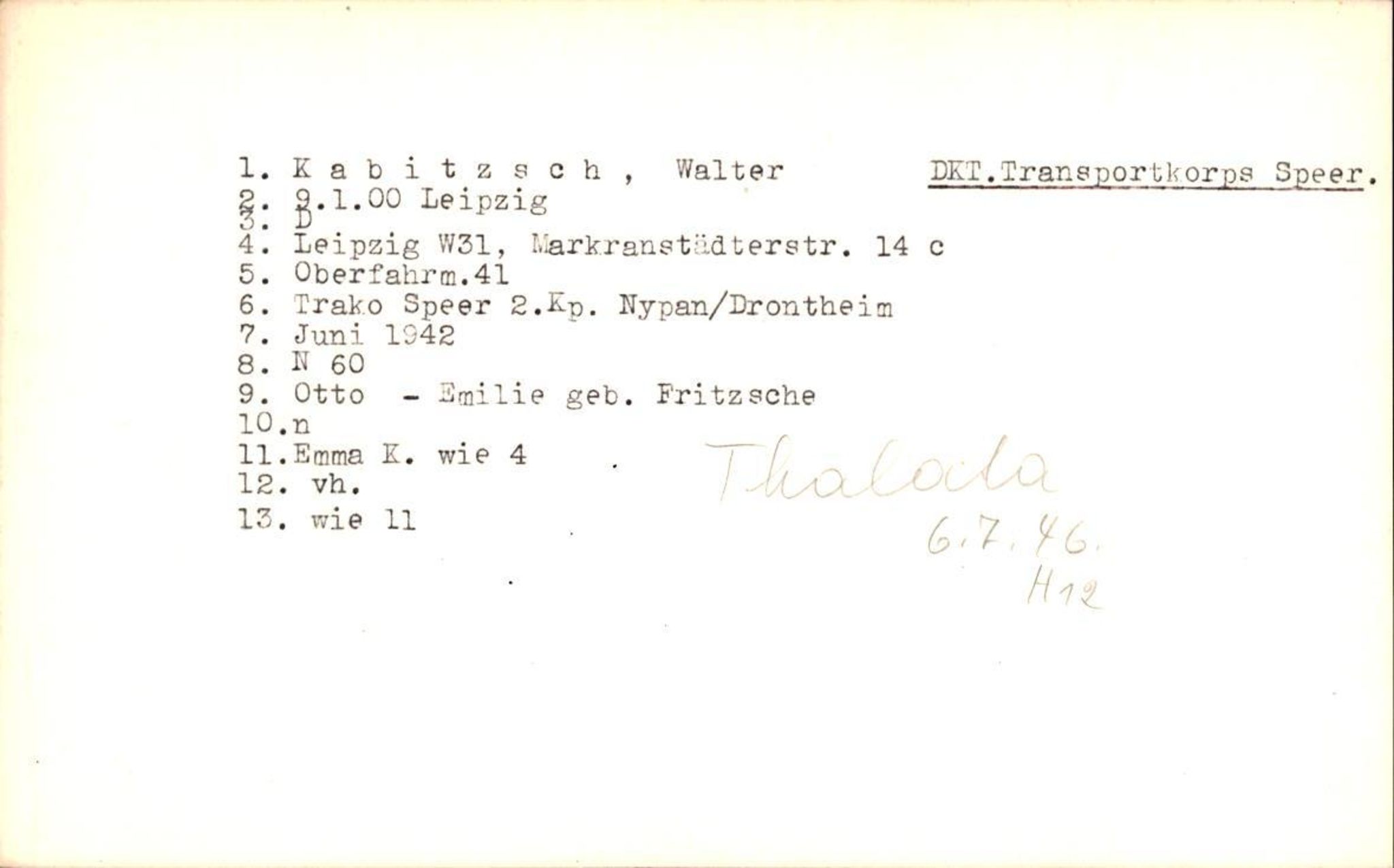 Hjemsendte tyskere , AV/RA-RAFA-6487/D/Db/L0014: Hofmeister-Kaften, 1945-1947, p. 1175