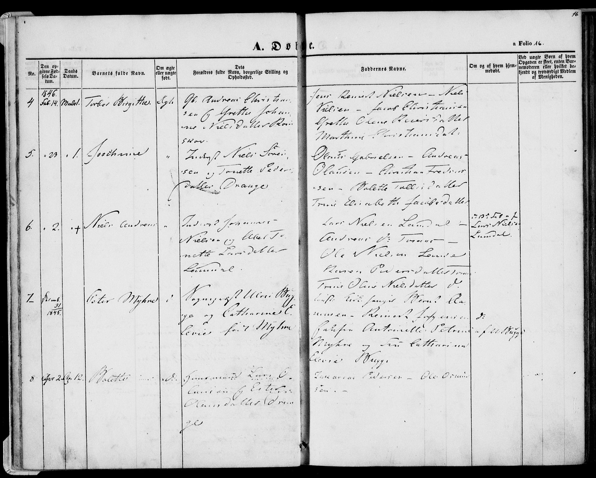 Herad sokneprestkontor, AV/SAK-1111-0018/F/Fa/Faa/L0004: Parish register (official) no. A 4, 1844-1853, p. 16