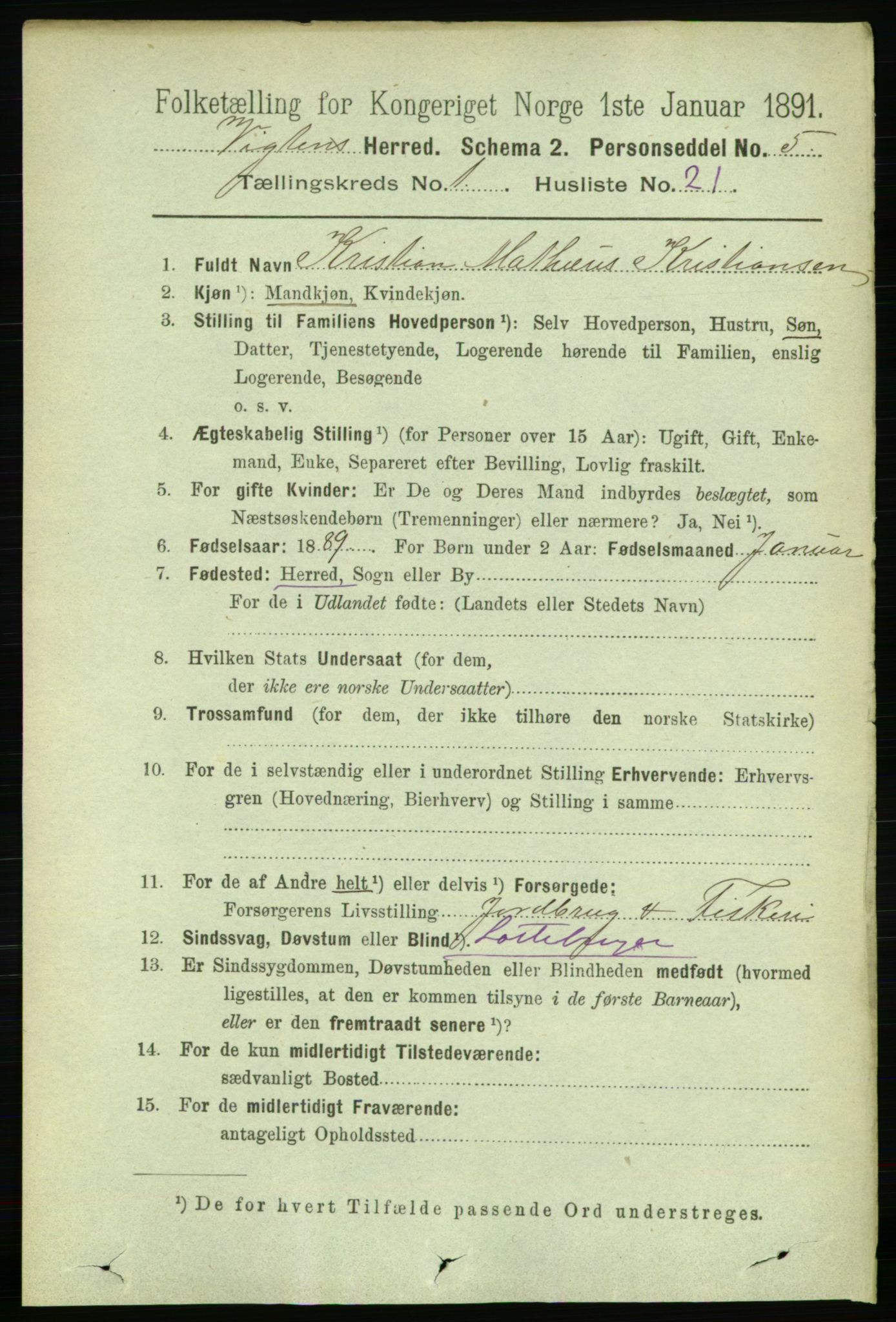 RA, 1891 census for 1750 Vikna, 1891, p. 242