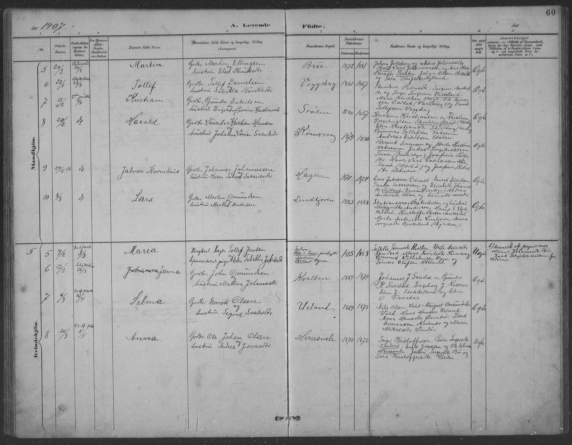 Eigersund sokneprestkontor, SAST/A-101807/S09: Parish register (copy) no. B 21, 1890-1915, p. 60