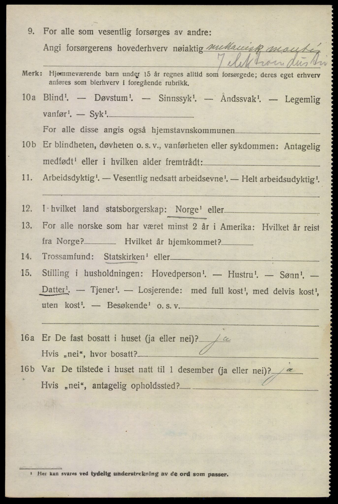 SAKO, 1920 census for Sandeherred, 1920, p. 9529