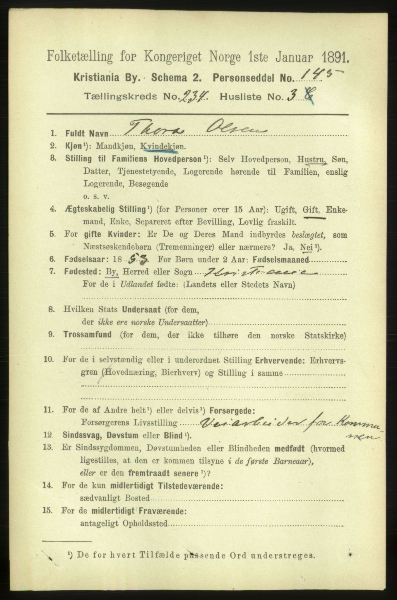 RA, 1891 census for 0301 Kristiania, 1891, p. 143606