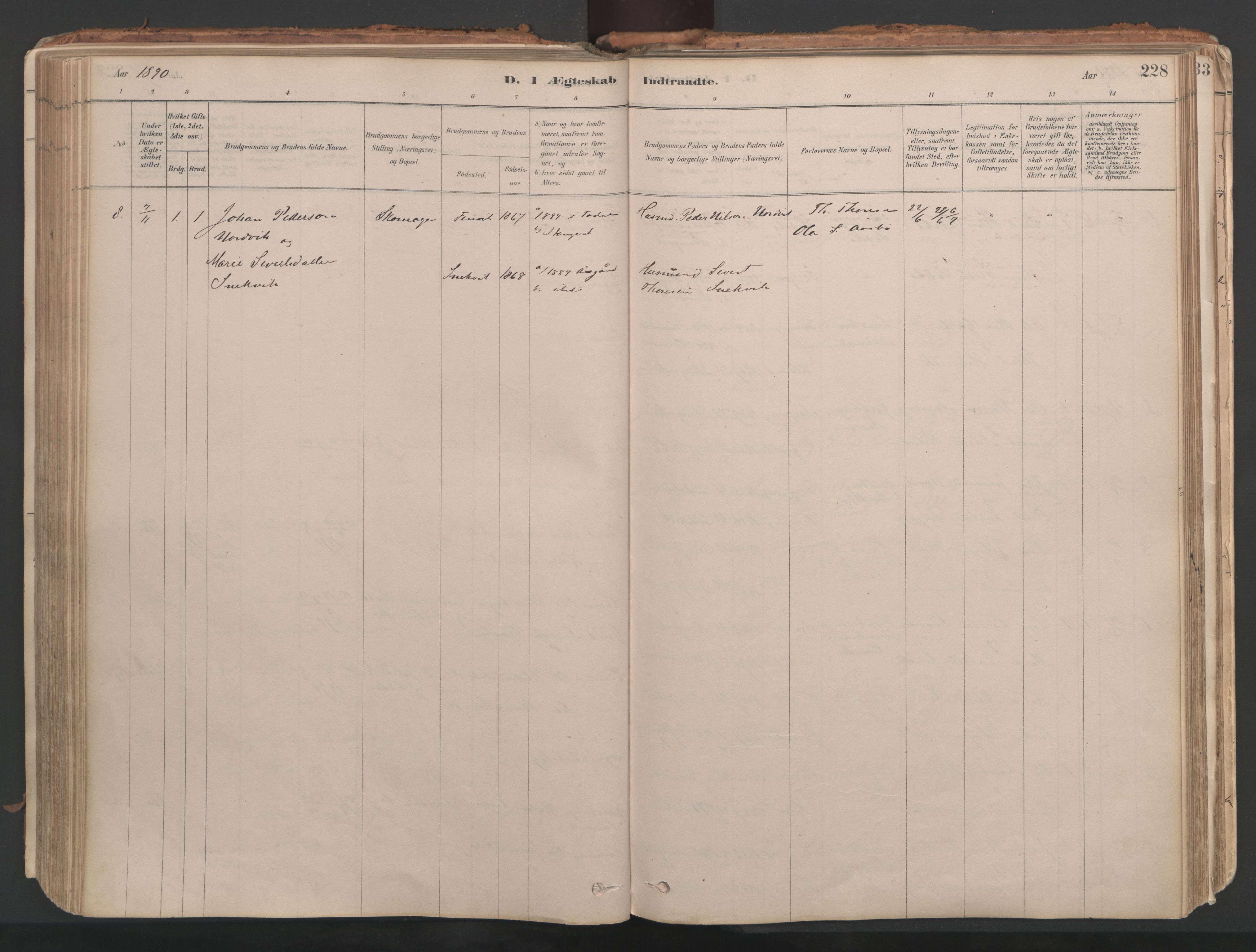 Ministerialprotokoller, klokkerbøker og fødselsregistre - Møre og Romsdal, AV/SAT-A-1454/592/L1029: Parish register (official) no. 592A07, 1879-1902, p. 228