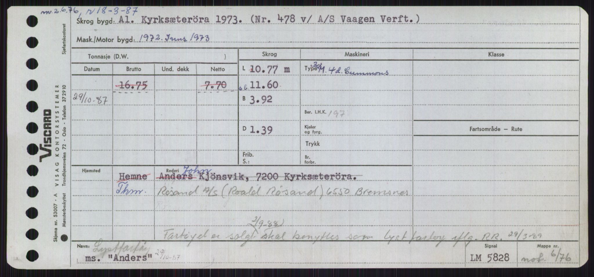Sjøfartsdirektoratet med forløpere, Skipsmålingen, AV/RA-S-1627/H/Ha/L0001/0001: Fartøy, A-Eig / Fartøy A-Bjøn, p. 221