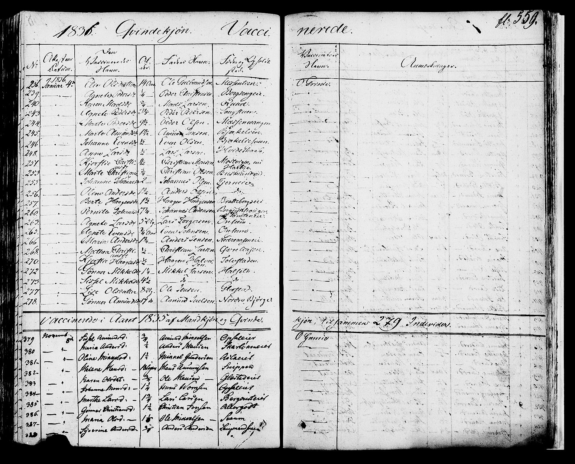 Ringsaker prestekontor, AV/SAH-PREST-014/K/Ka/L0007: Parish register (official) no. 7B, 1826-1837, p. 559