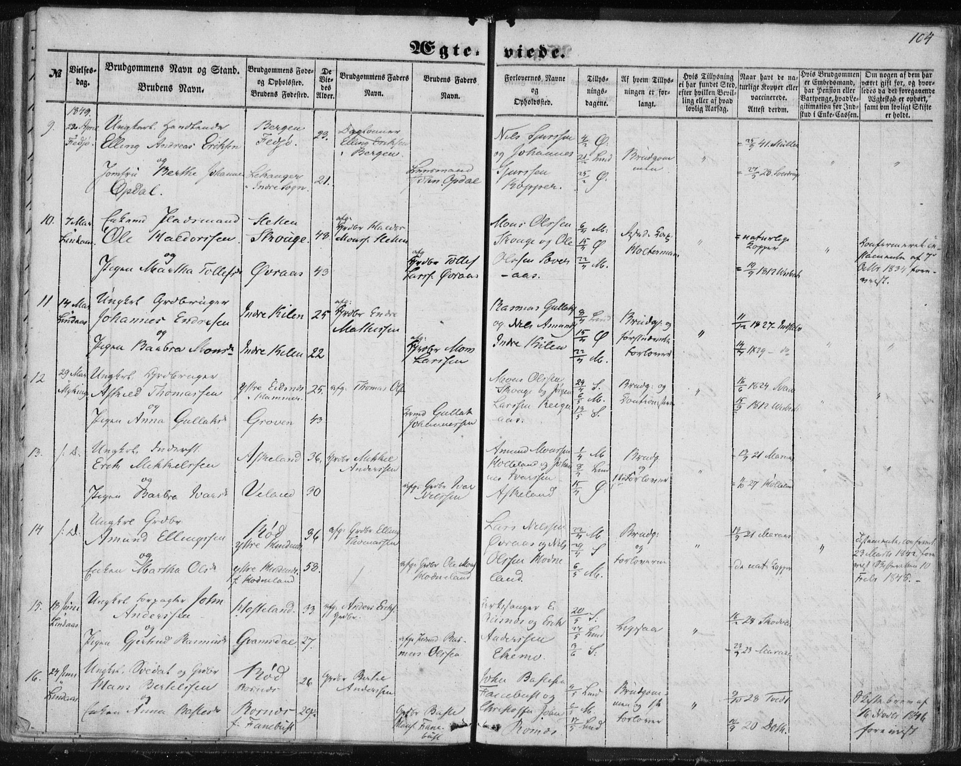 Lindås Sokneprestembete, SAB/A-76701/H/Haa: Parish register (official) no. A 13, 1848-1862, p. 104