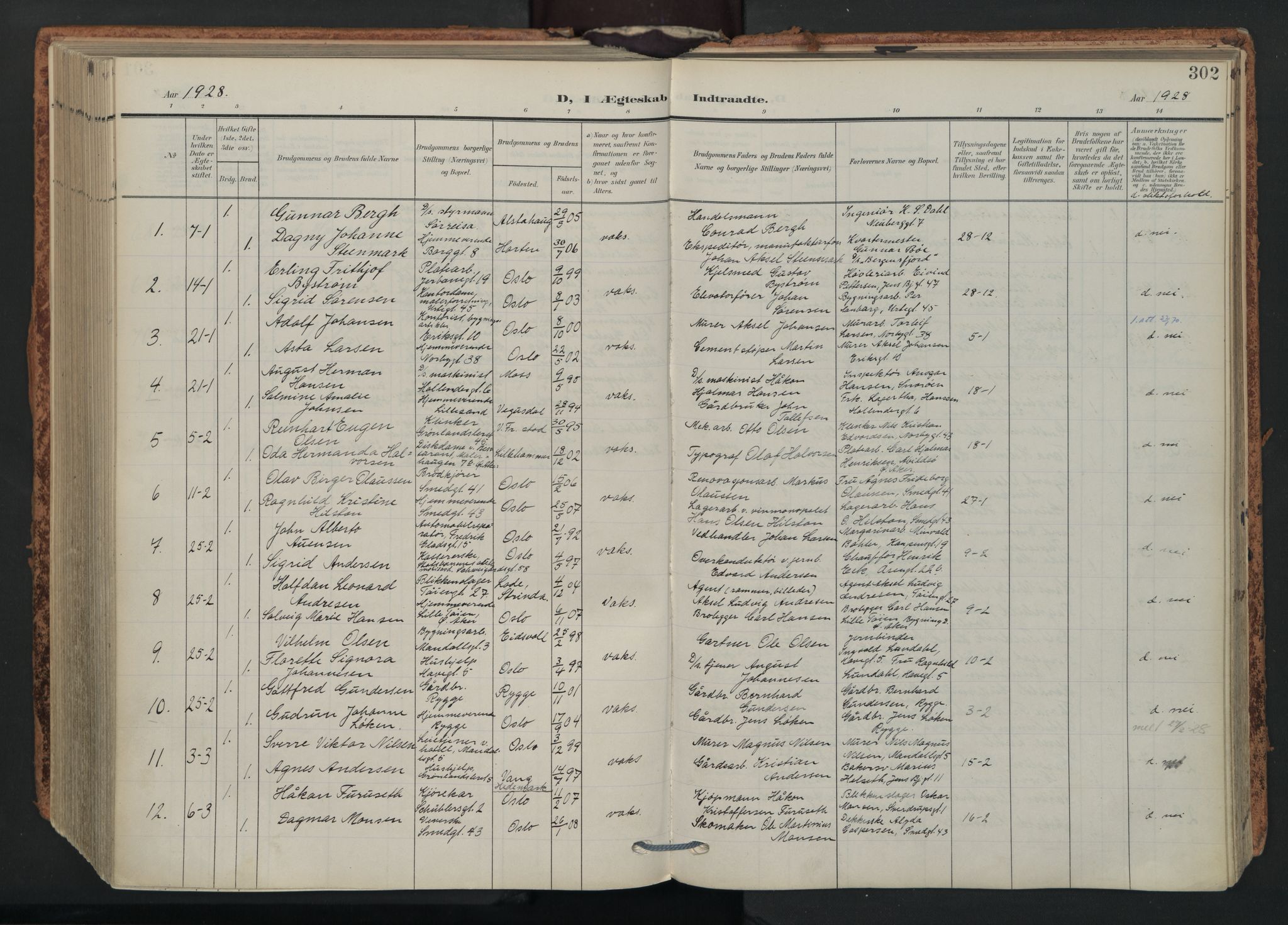 Grønland prestekontor Kirkebøker, SAO/A-10848/F/Fa/L0017: Parish register (official) no. 17, 1906-1934, p. 302
