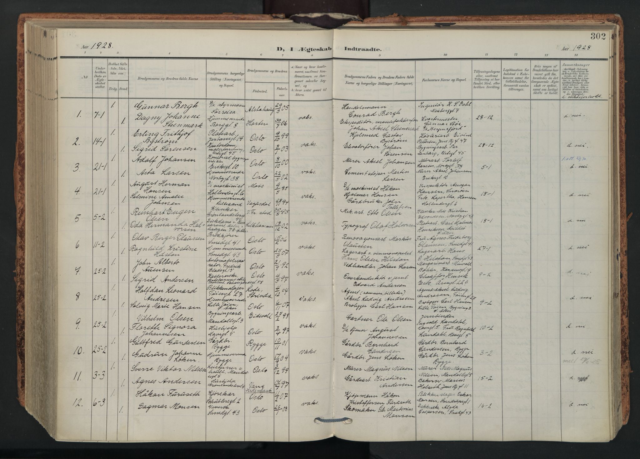 Grønland prestekontor Kirkebøker, AV/SAO-A-10848/F/Fa/L0017: Parish register (official) no. 17, 1906-1934, p. 302