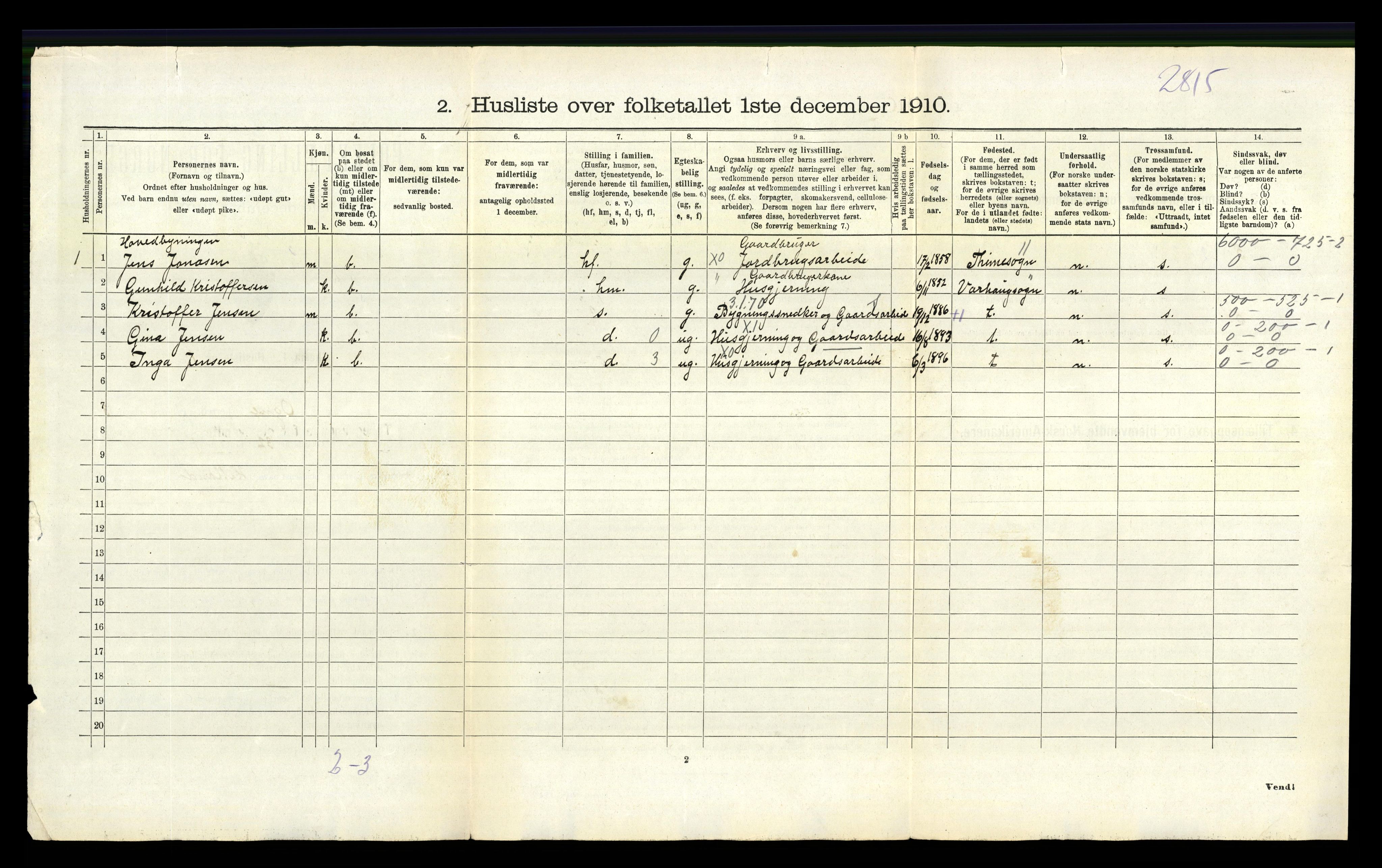 RA, 1910 census for Ogna, 1910, p. 286