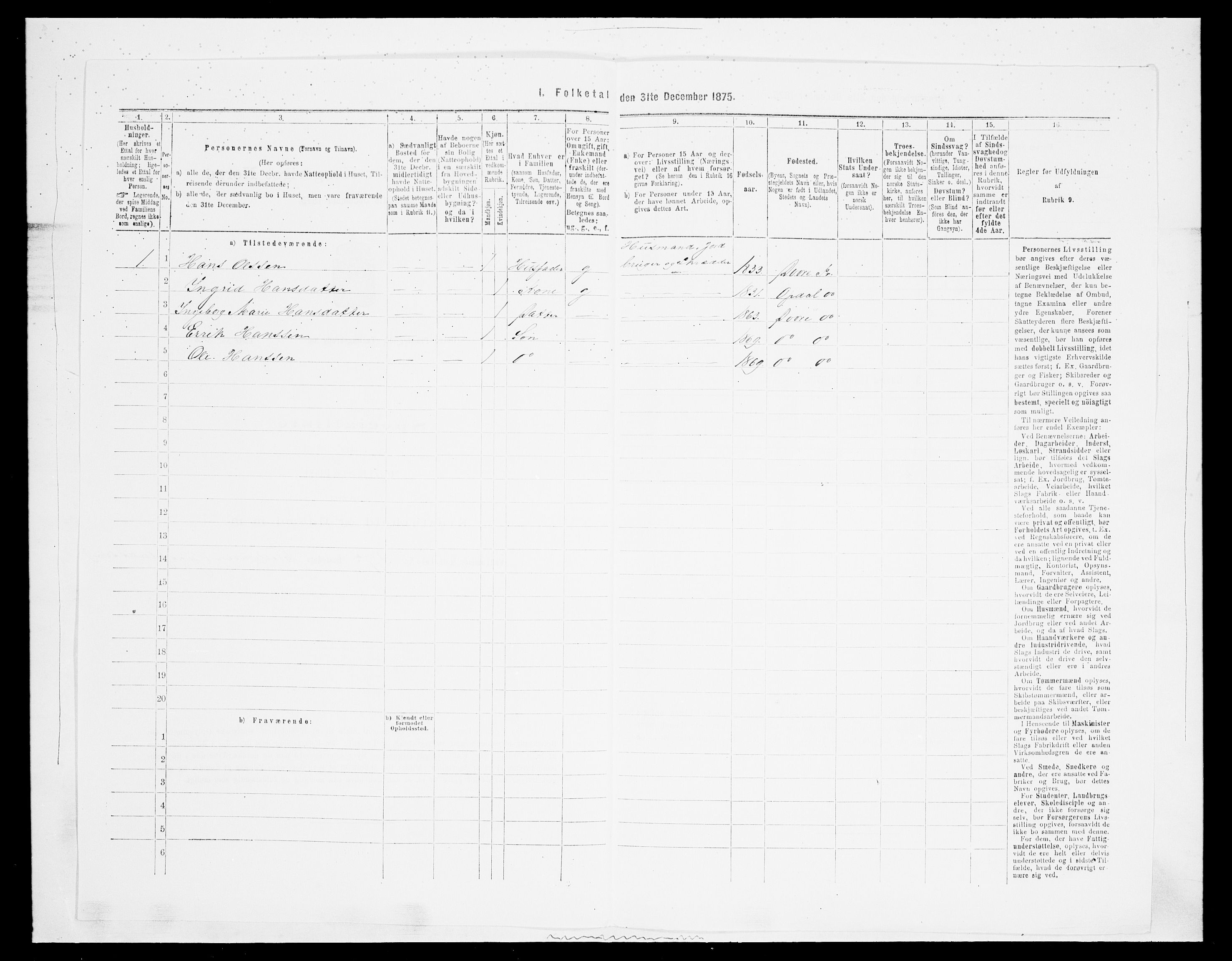 SAH, 1875 census for 0511P Dovre, 1875, p. 141