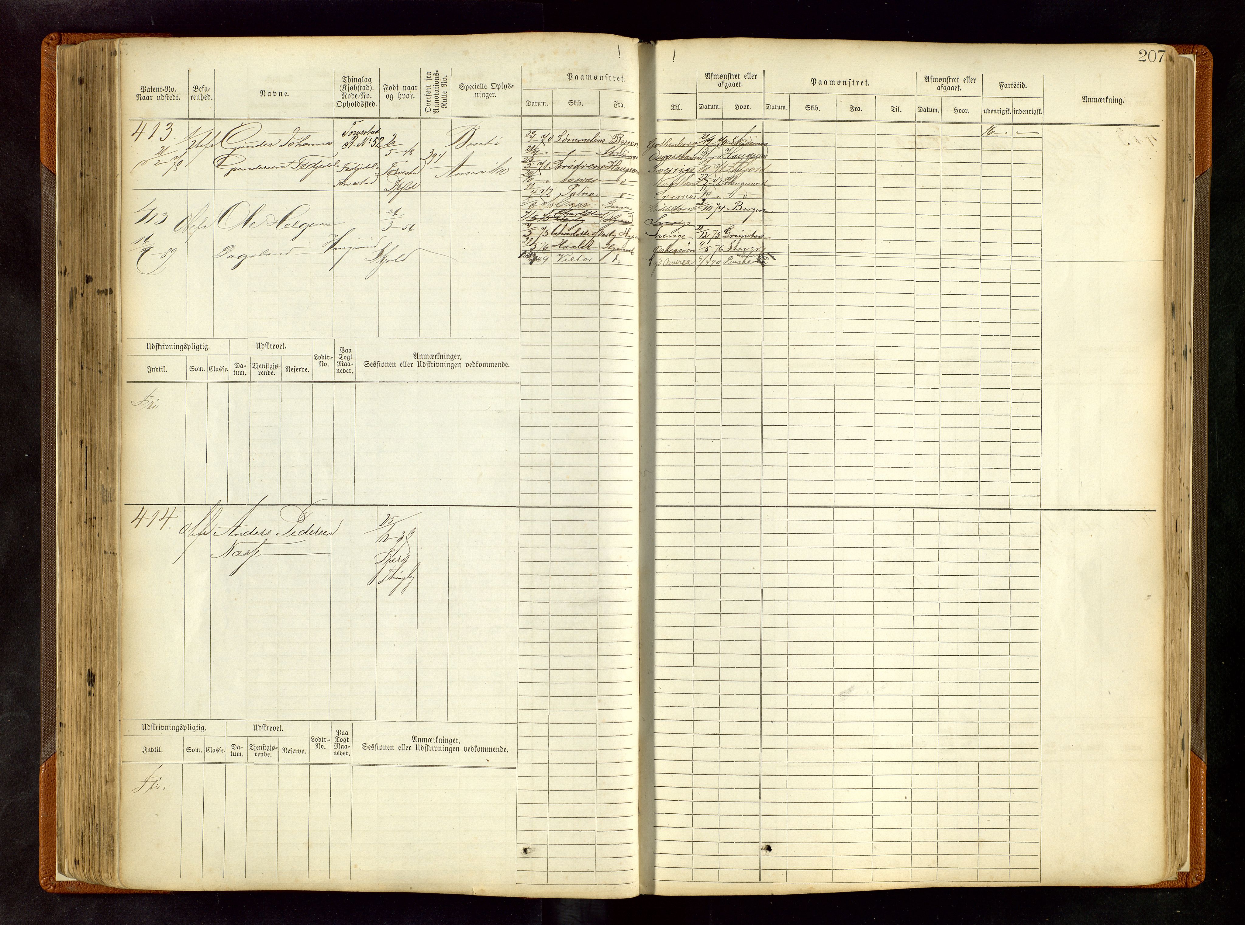 Haugesund sjømannskontor, AV/SAST-A-102007/F/Fb/Fbb/L0005: Sjøfartsrulle Haugesund krets nr. 1-1922, 1868-1948, p. 207