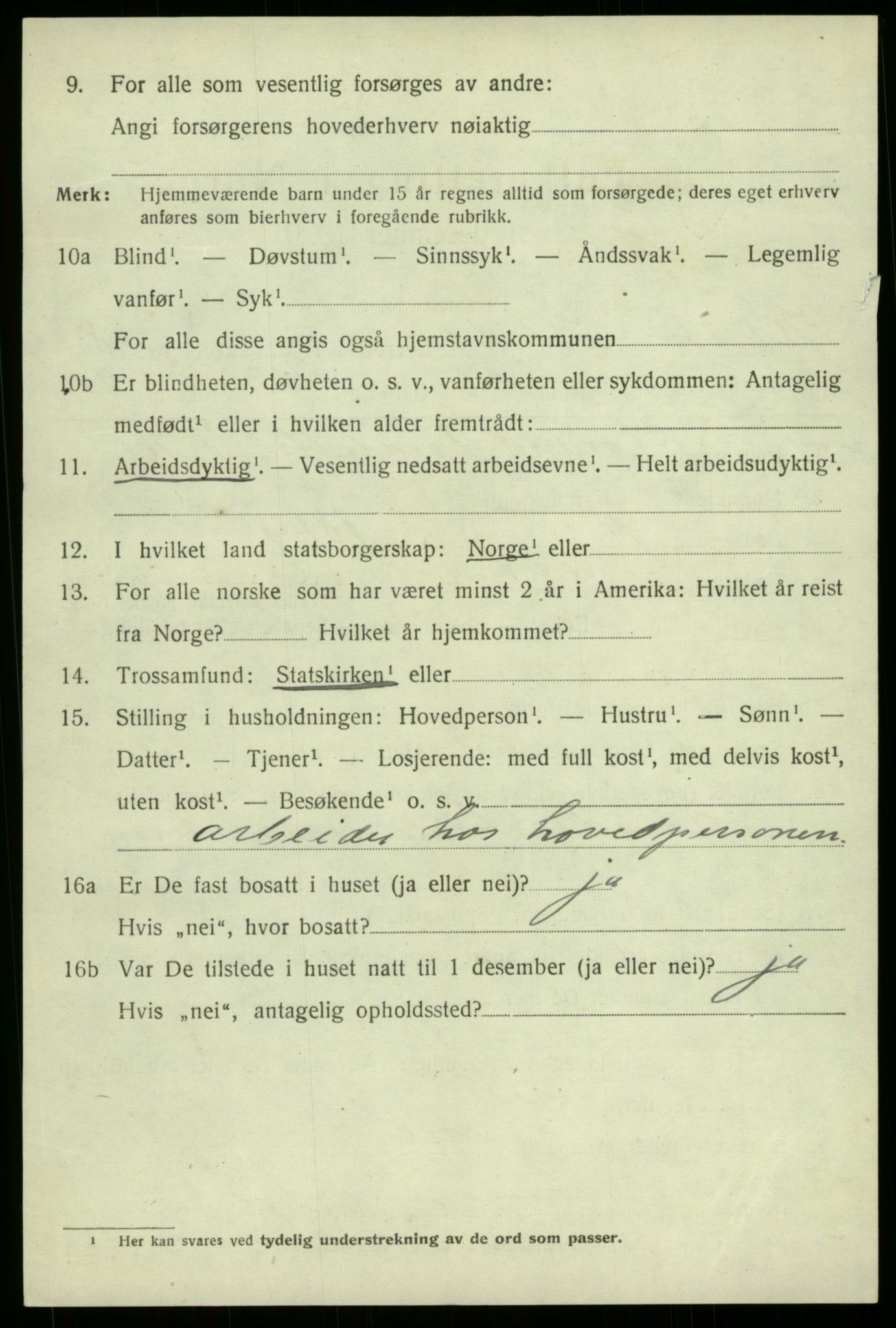 SAB, 1920 census for Kvam, 1920, p. 5638