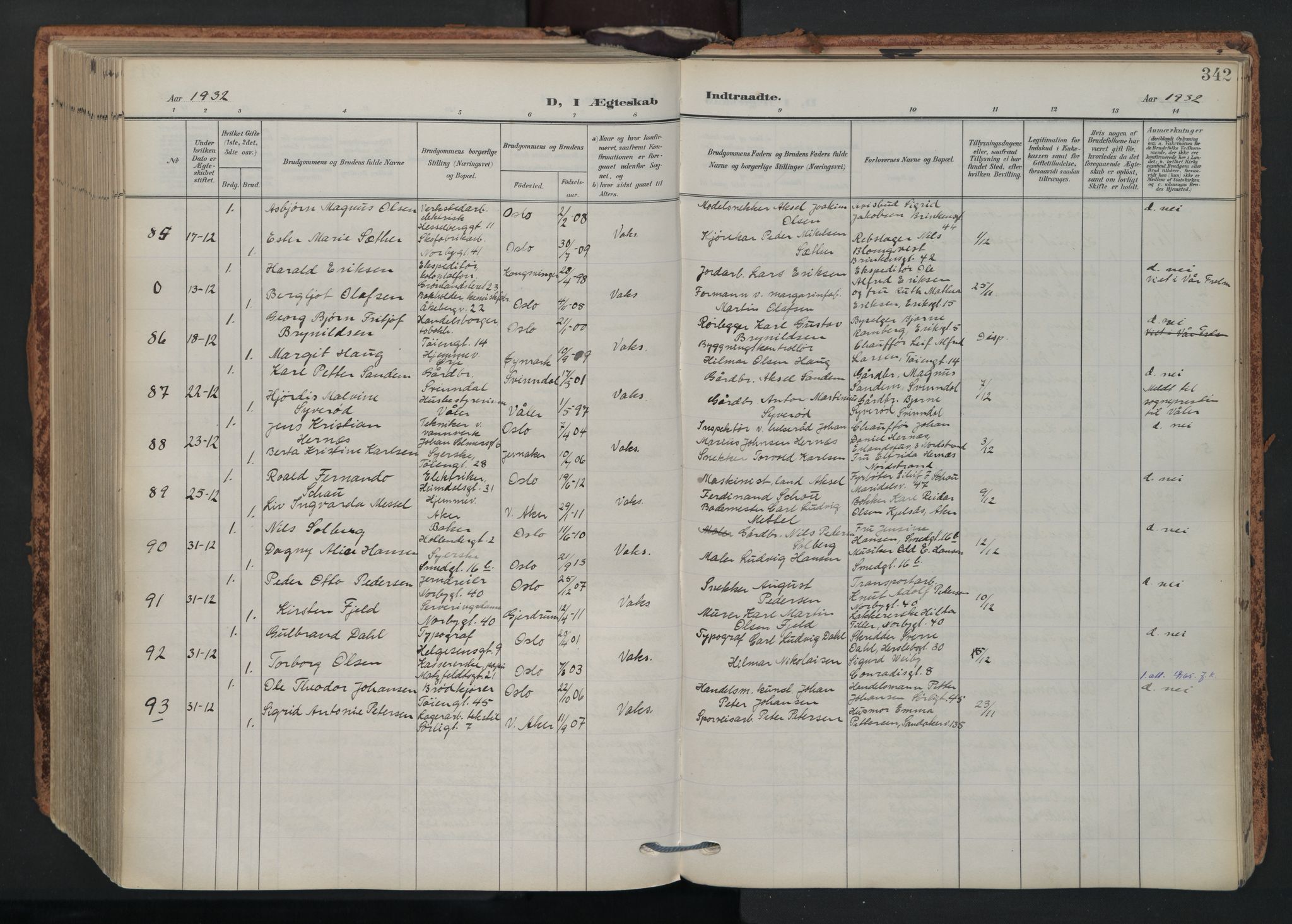 Grønland prestekontor Kirkebøker, AV/SAO-A-10848/F/Fa/L0017: Parish register (official) no. 17, 1906-1934, p. 342