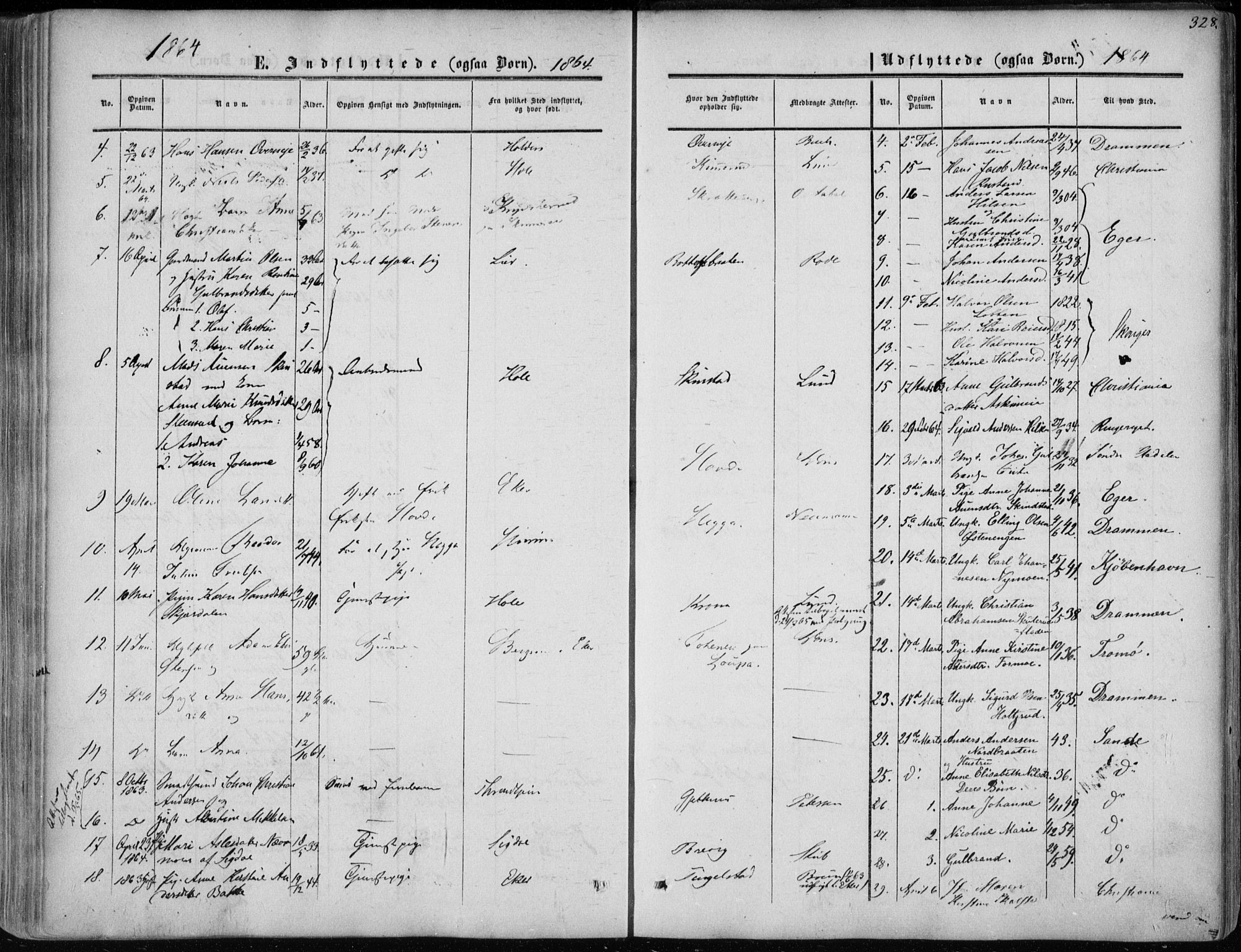 Modum kirkebøker, AV/SAKO-A-234/F/Fa/L0009: Parish register (official) no. 9, 1860-1864, p. 328