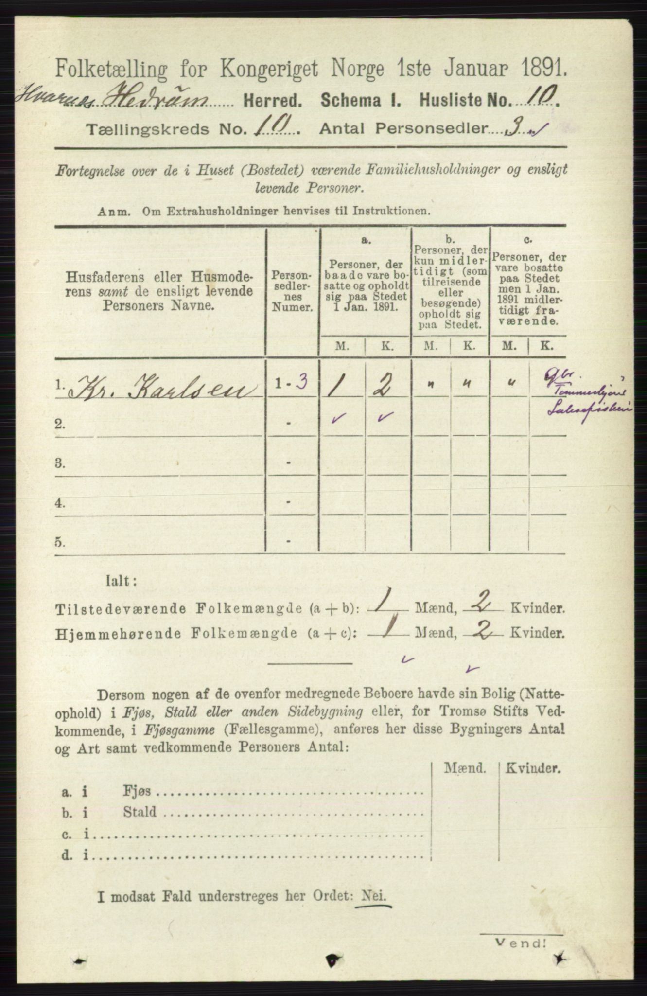 RA, 1891 census for 0727 Hedrum, 1891, p. 4332