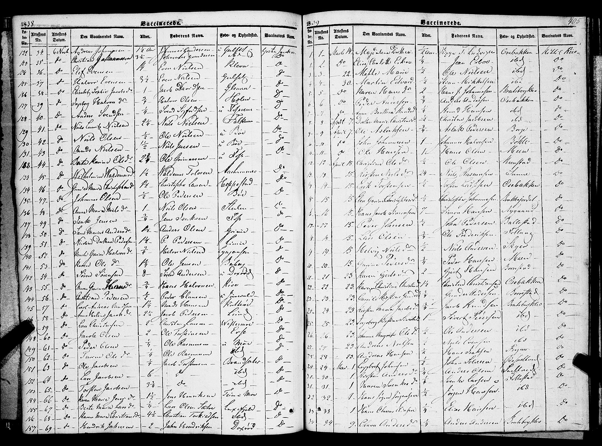 Gjerpen kirkebøker, SAKO/A-265/F/Fa/L0007b: Parish register (official) no. I 7B, 1834-1857, p. 405