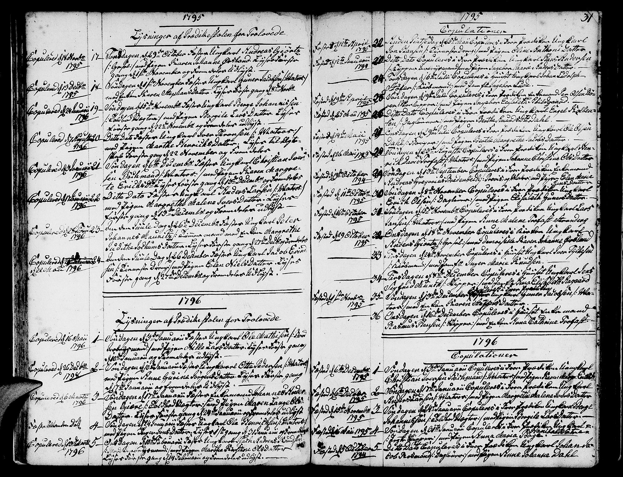 Nykirken Sokneprestembete, SAB/A-77101/H/Hab: Parish register (copy) no. A 2, 1782-1847, p. 31