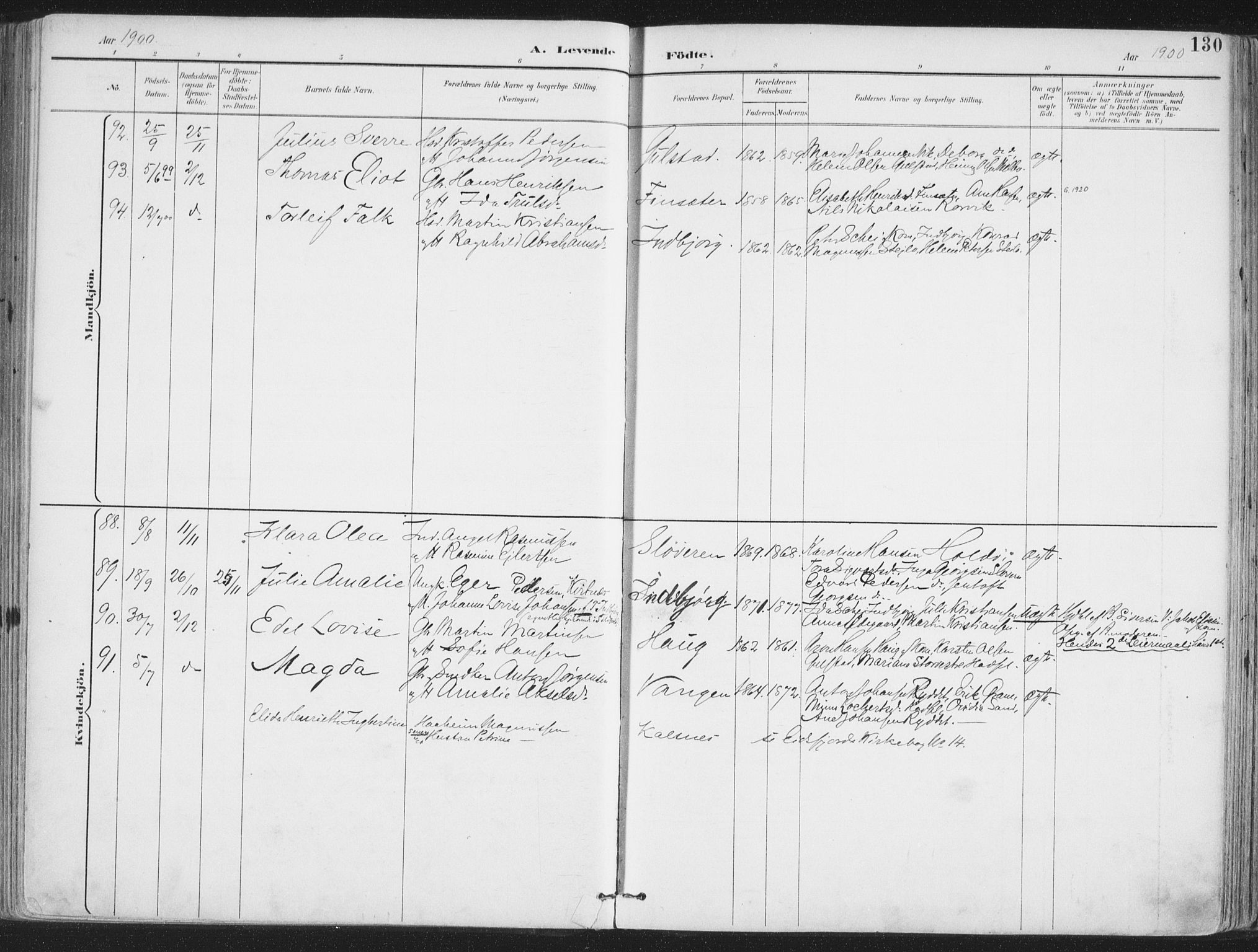Ministerialprotokoller, klokkerbøker og fødselsregistre - Nordland, SAT/A-1459/888/L1246: Parish register (official) no. 888A12, 1891-1903, p. 130
