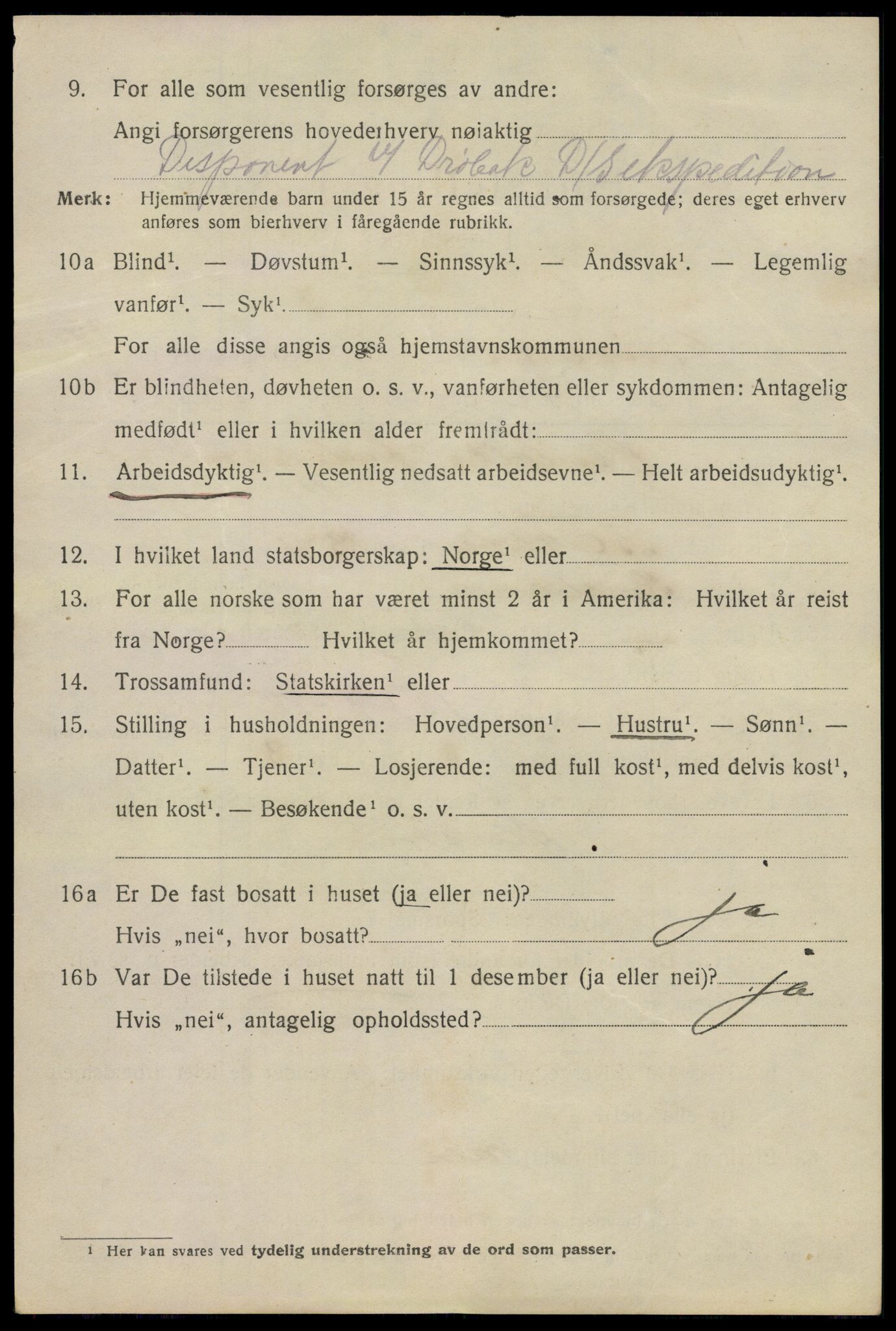 SAO, 1920 census for Drøbak, 1920, p. 6020