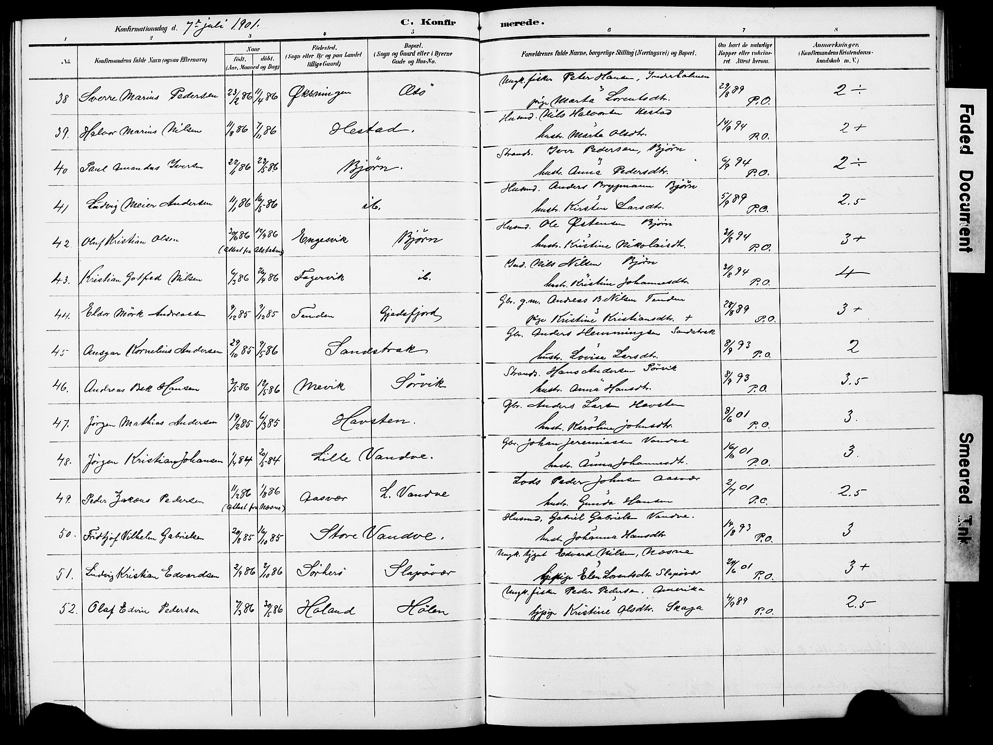 Ministerialprotokoller, klokkerbøker og fødselsregistre - Nordland, AV/SAT-A-1459/834/L0514: Parish register (copy) no. 834C05, 1893-1901