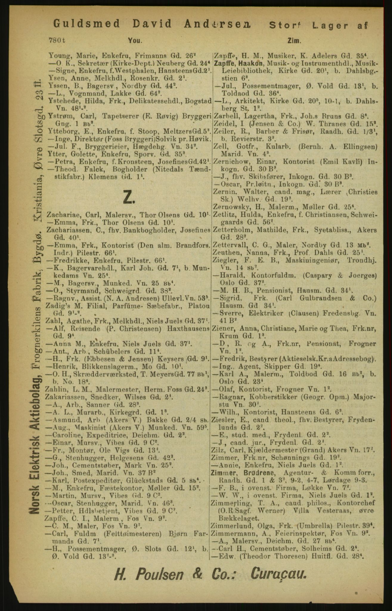 Kristiania/Oslo adressebok, PUBL/-, 1900, p. 780