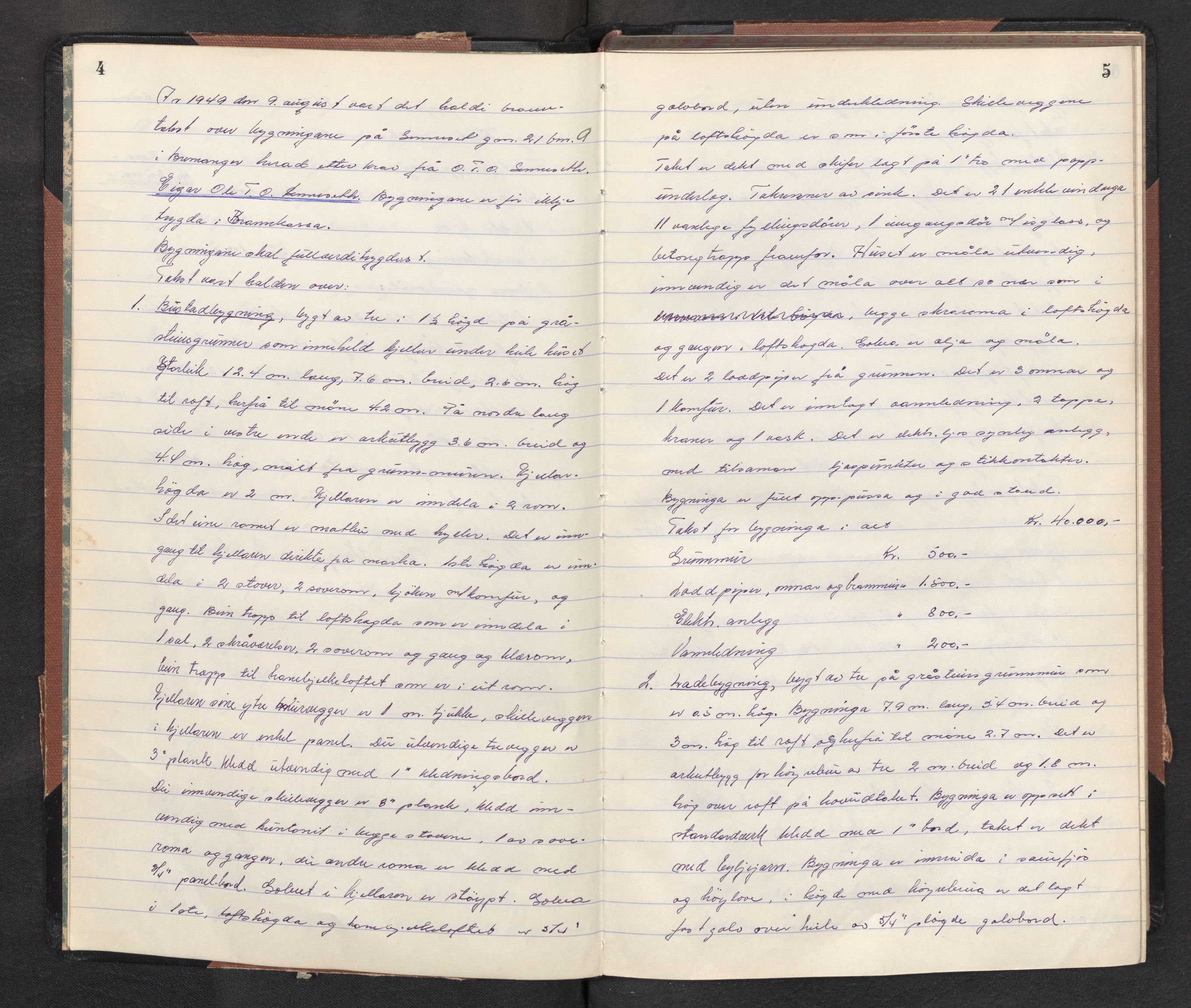 Lensmannen i Bremanger, AV/SAB-A-26701/0012/L0004: Branntakstprotokoll, 1949-1952, p. 4-5
