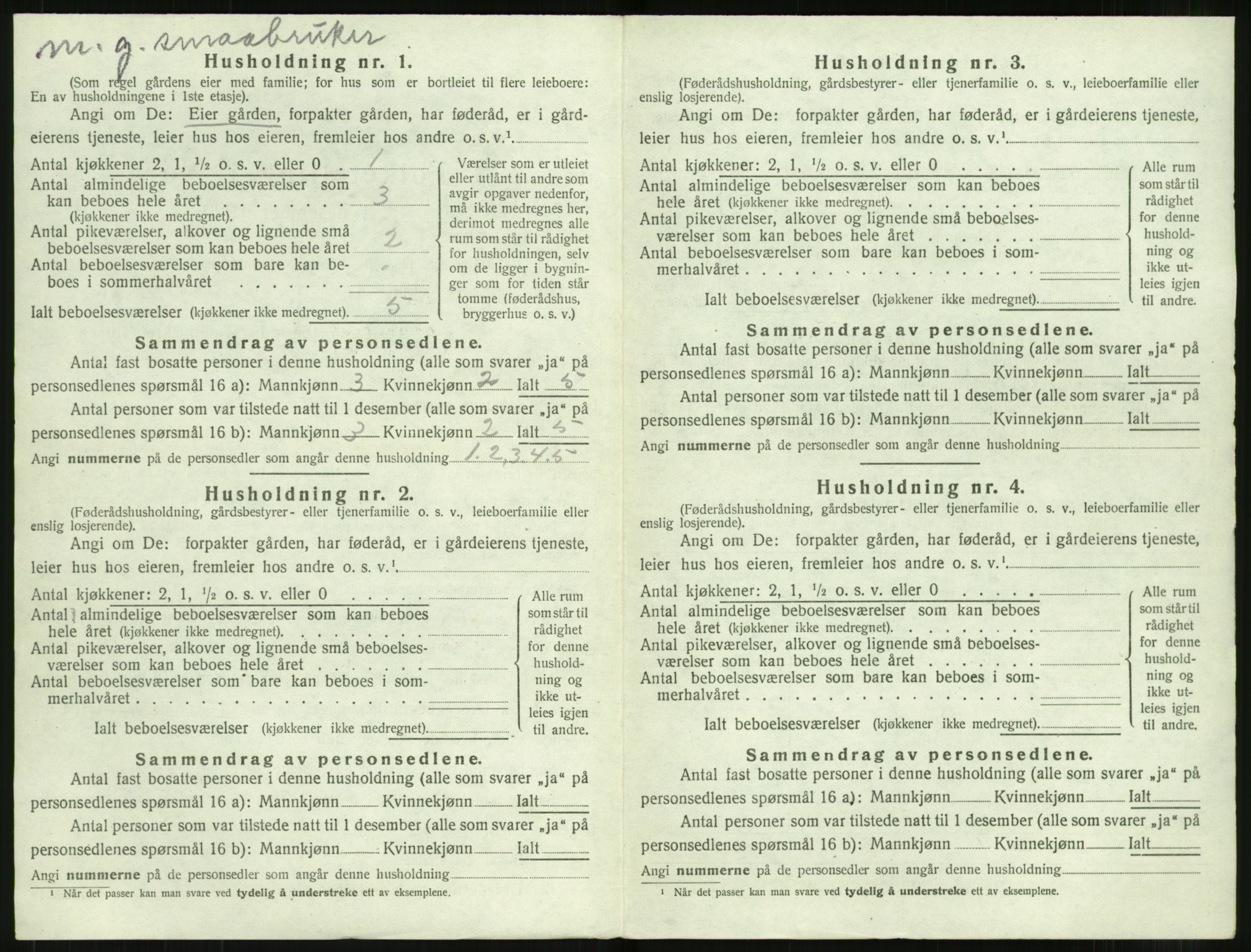 SAT, 1920 census for Ørskog, 1920, p. 437