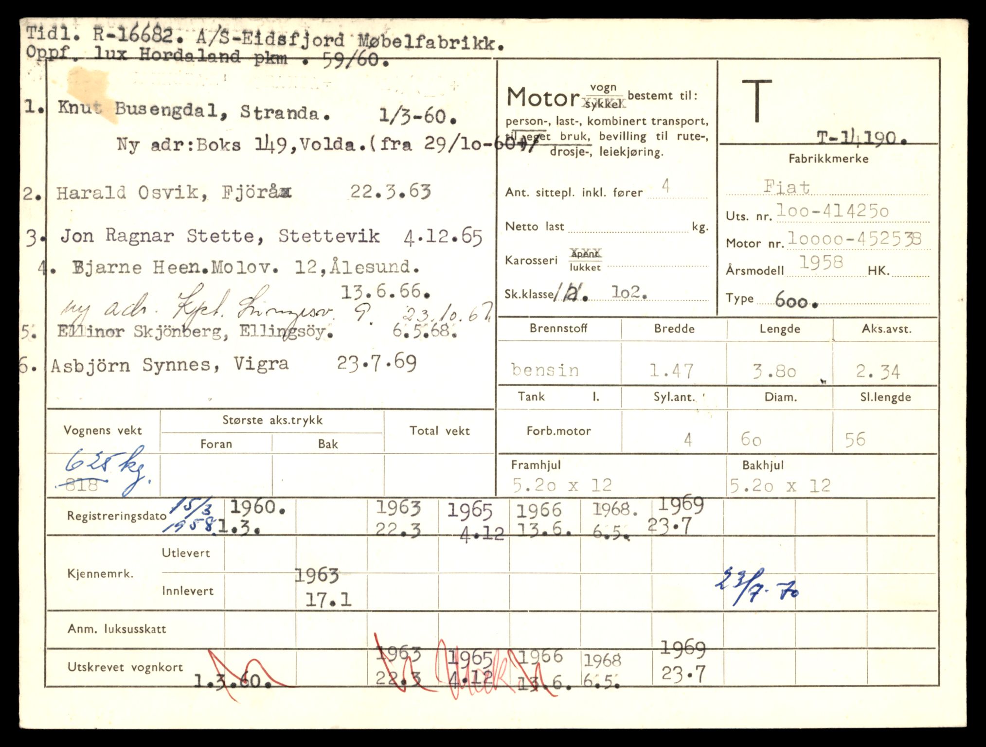 Møre og Romsdal vegkontor - Ålesund trafikkstasjon, AV/SAT-A-4099/F/Fe/L0043: Registreringskort for kjøretøy T 14080 - T 14204, 1927-1998, p. 2897