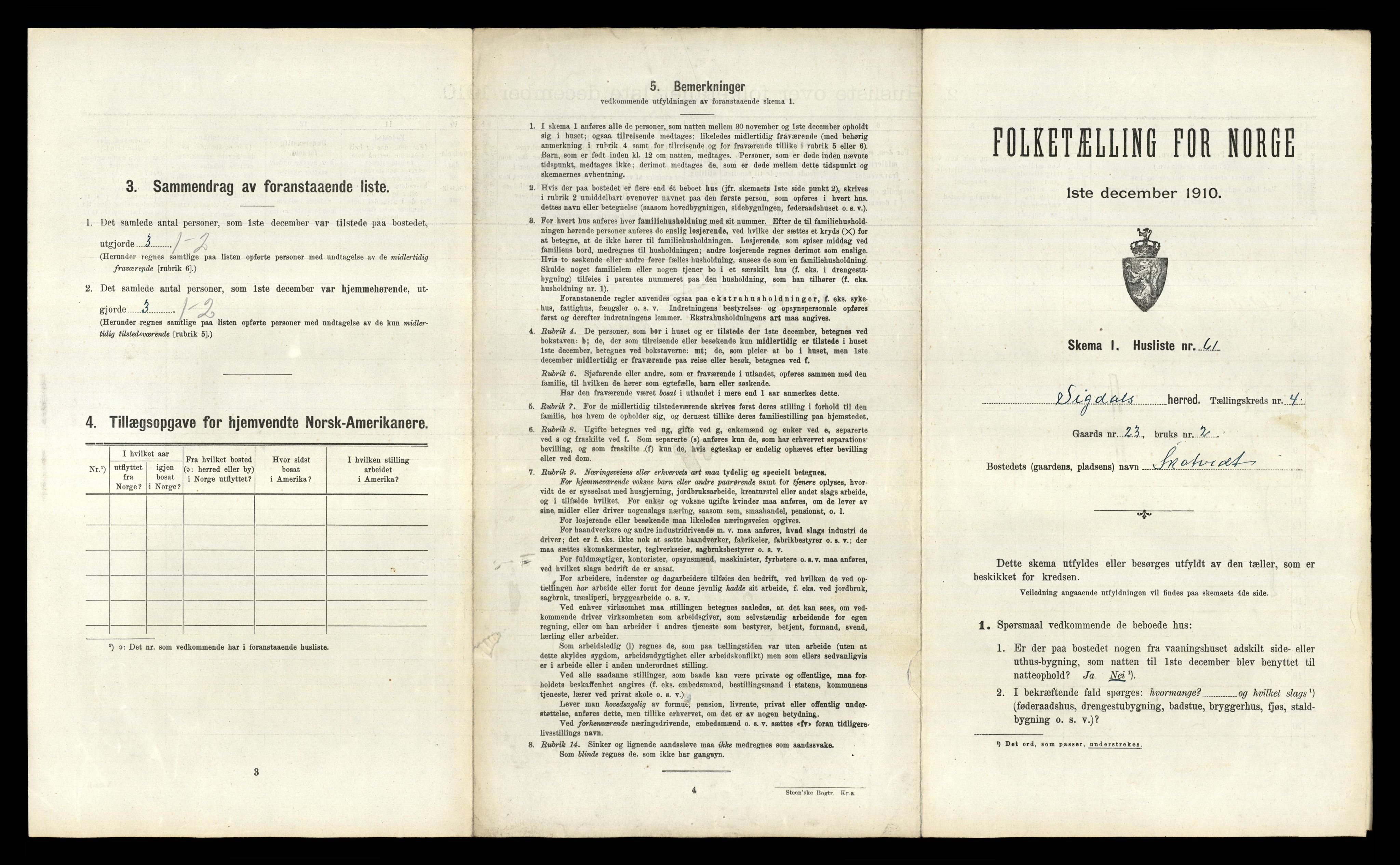 RA, 1910 census for Sigdal, 1910, p. 476