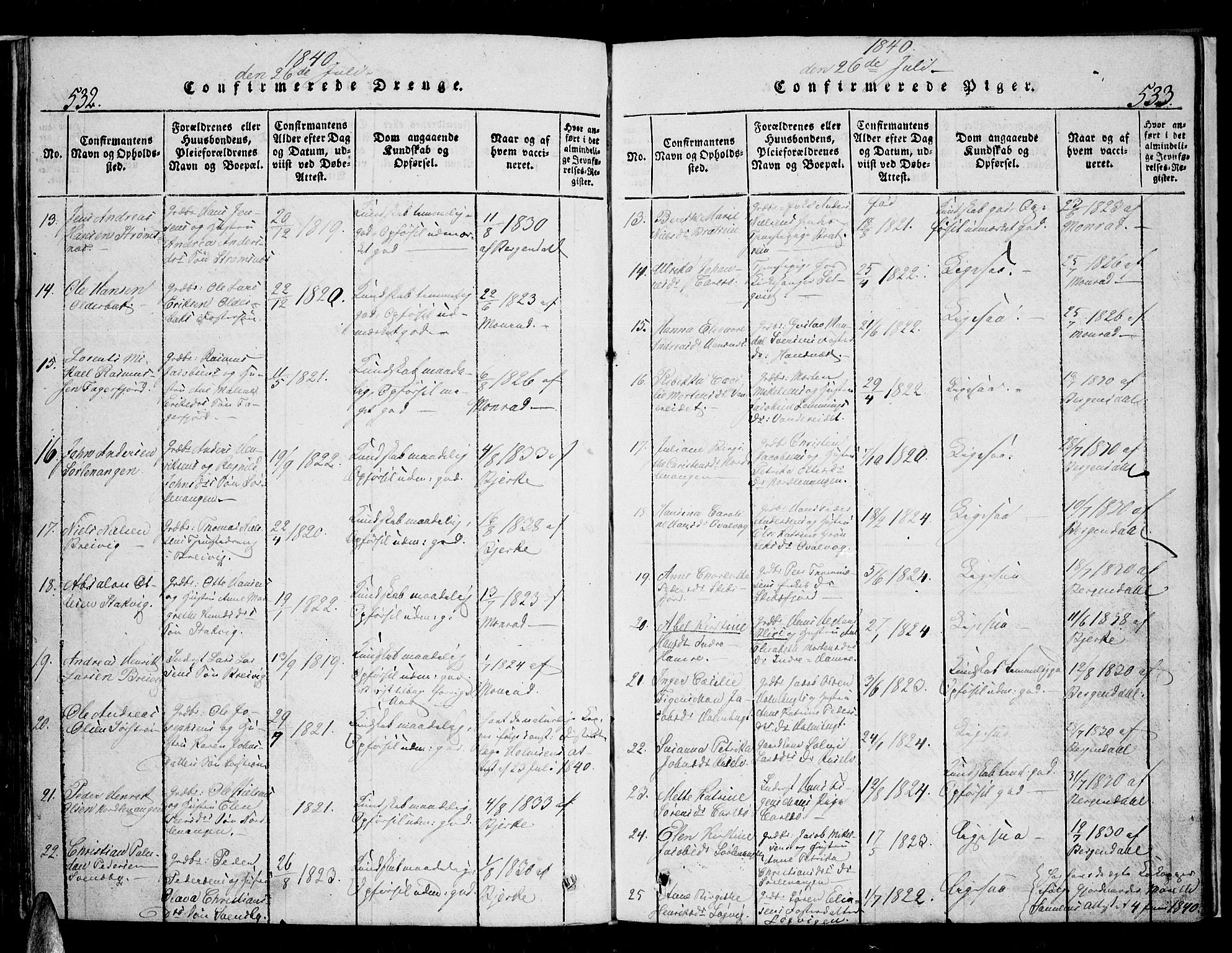 Karlsøy sokneprestembete, SATØ/S-1299/H/Ha/Haa/L0002kirke: Parish register (official) no. 2, 1823-1842, p. 532-533