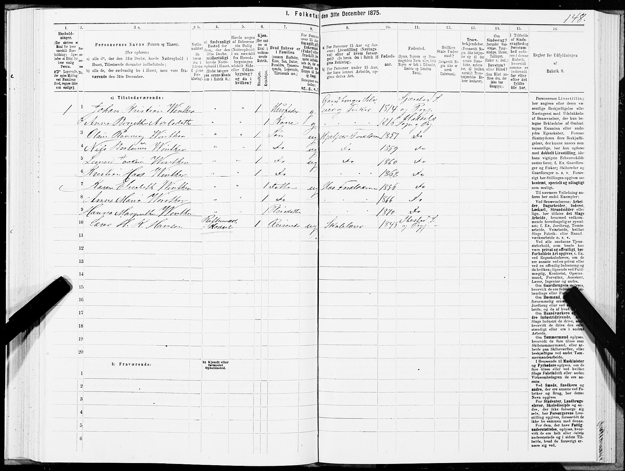 SAT, 1875 census for 1866P Hadsel, 1875, p. 2148