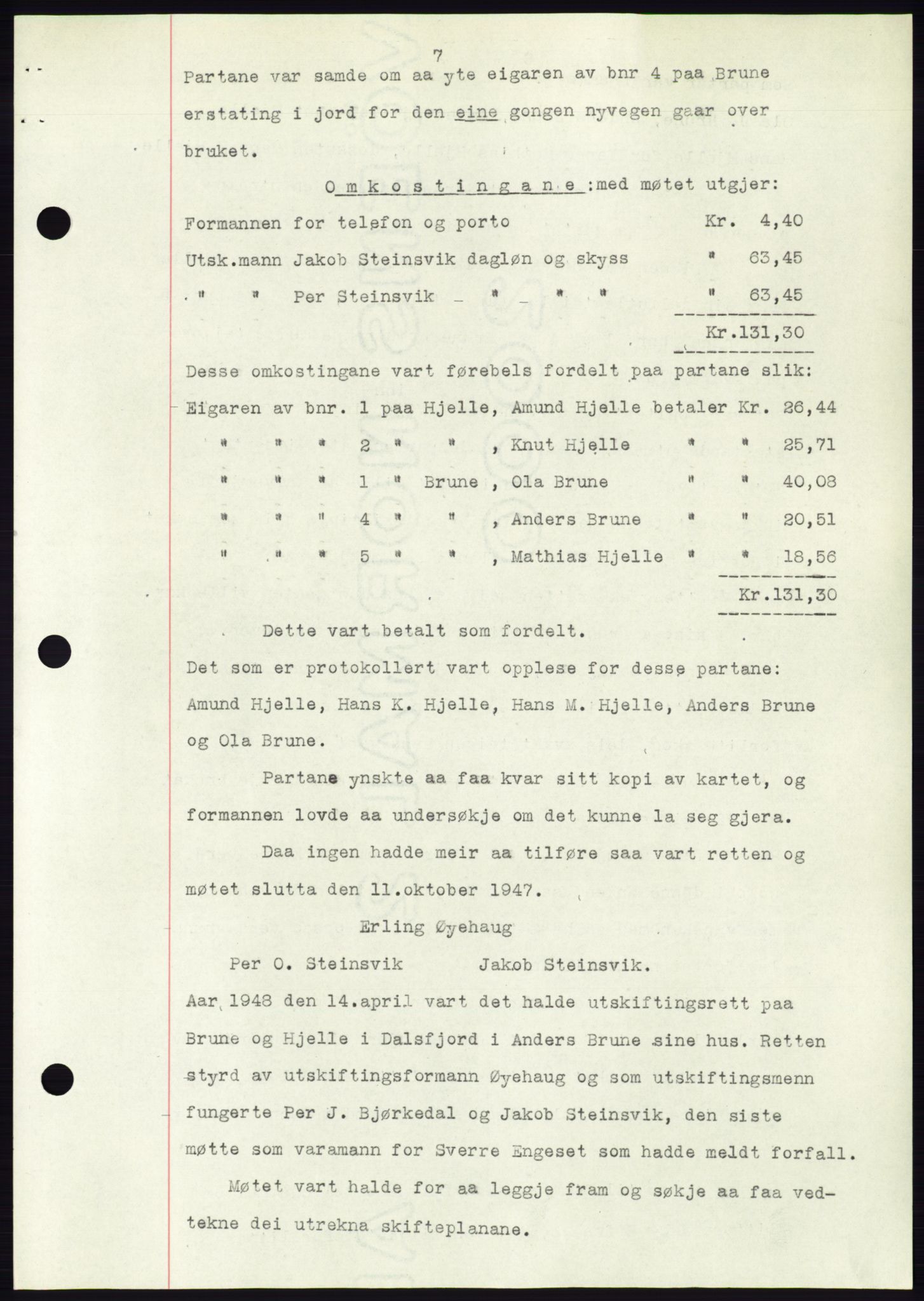 Søre Sunnmøre sorenskriveri, AV/SAT-A-4122/1/2/2C/L0083: Mortgage book no. 9A, 1948-1949, Diary no: : 57/1949