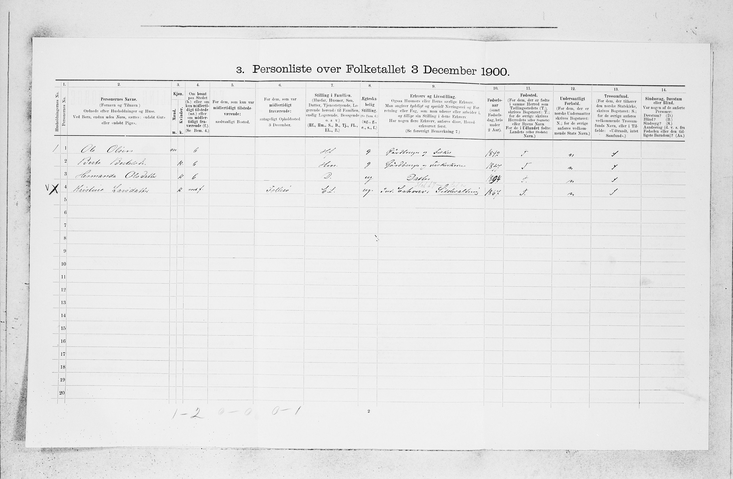 SAB, 1900 census for Askøy, 1900, p. 1501